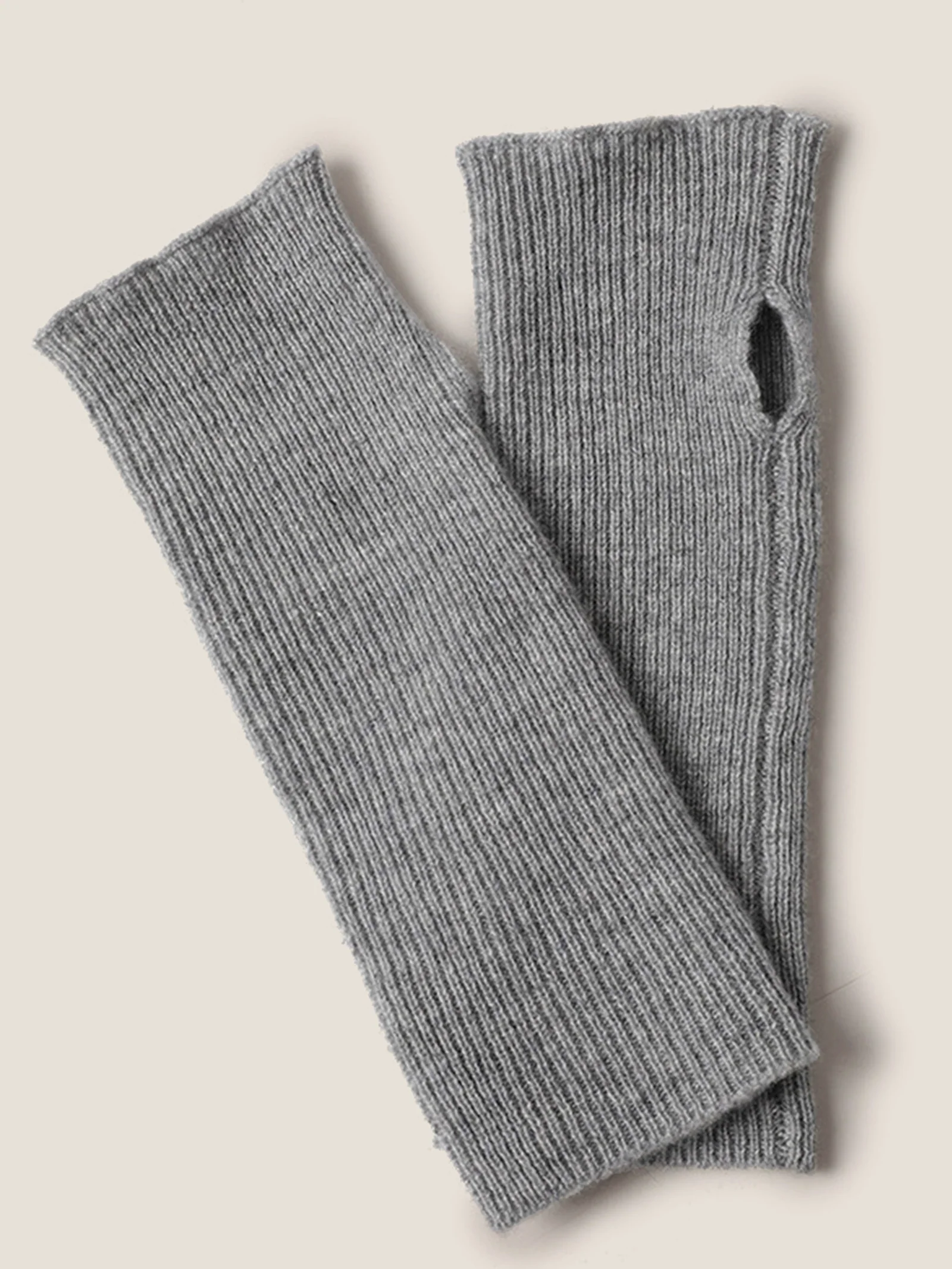 100% Cashmere Fingerless Knit Gloves - Image 6