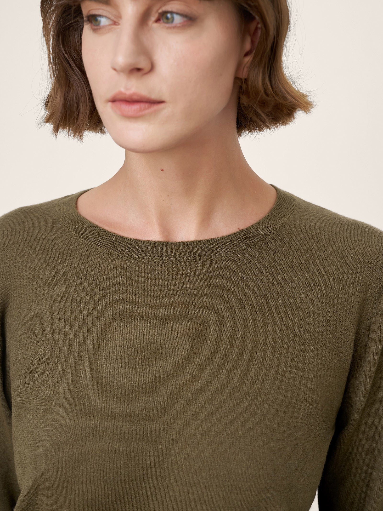 100% Extra-Fine Merino Wool Essential Crew Neck Knit Sweater BRIDGET - Image 5