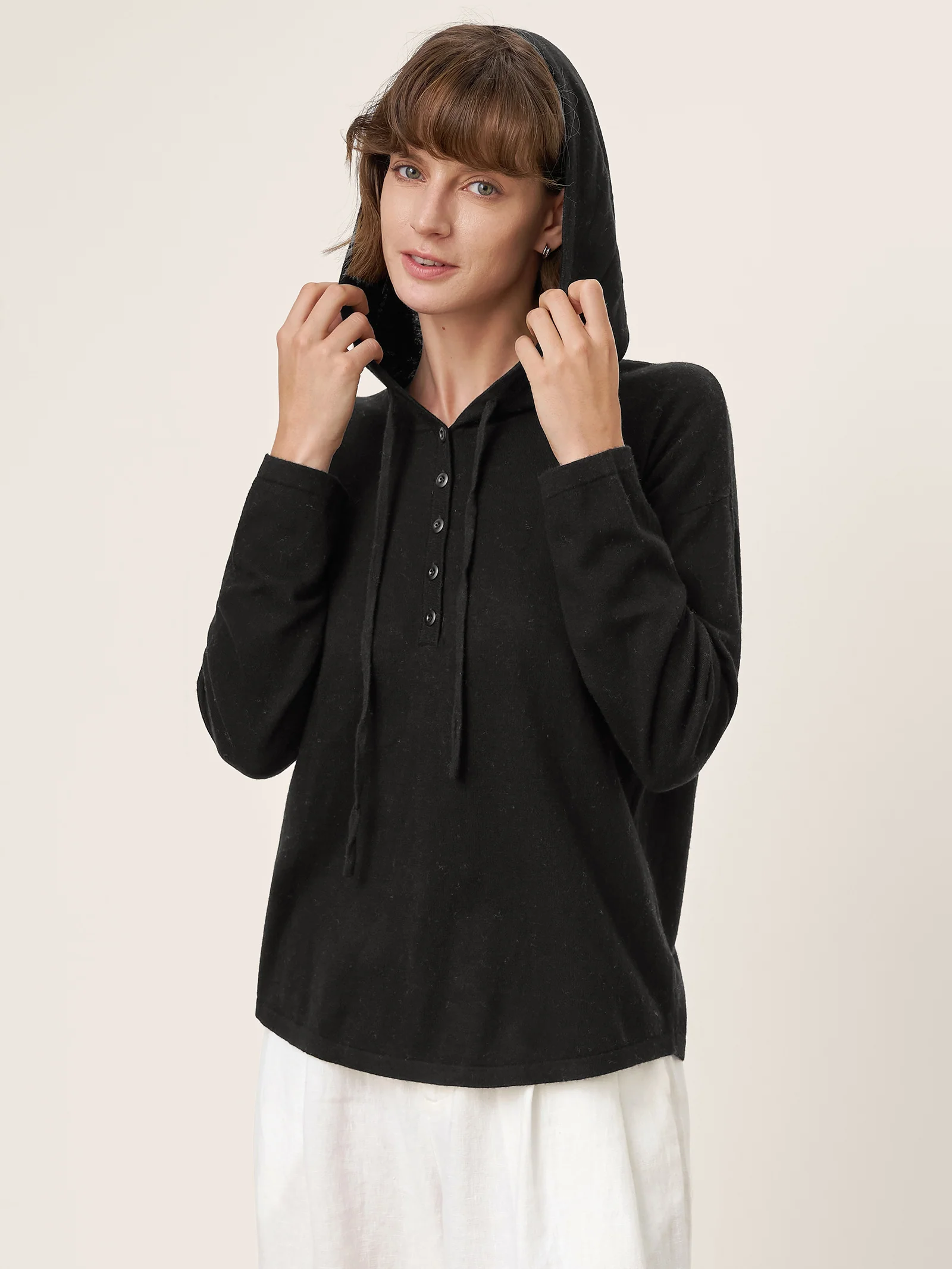 100% Extra-Fine Merino Wool Knit Hooded Sweatshirt SIA - Image 8