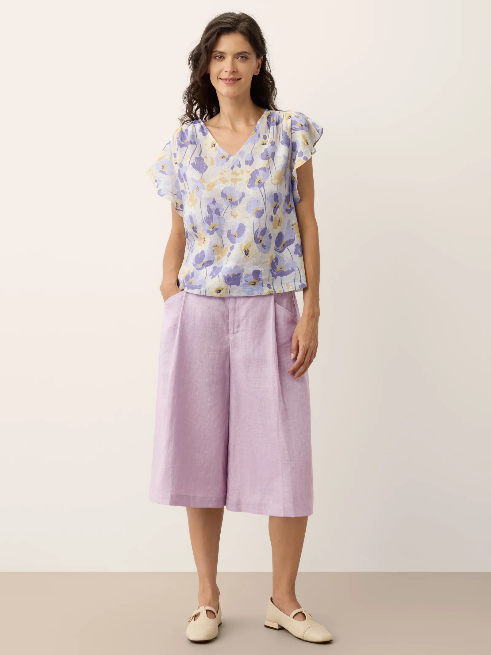 100% Linen A-Line Bermuda Shorts RAVENNA - Image 10