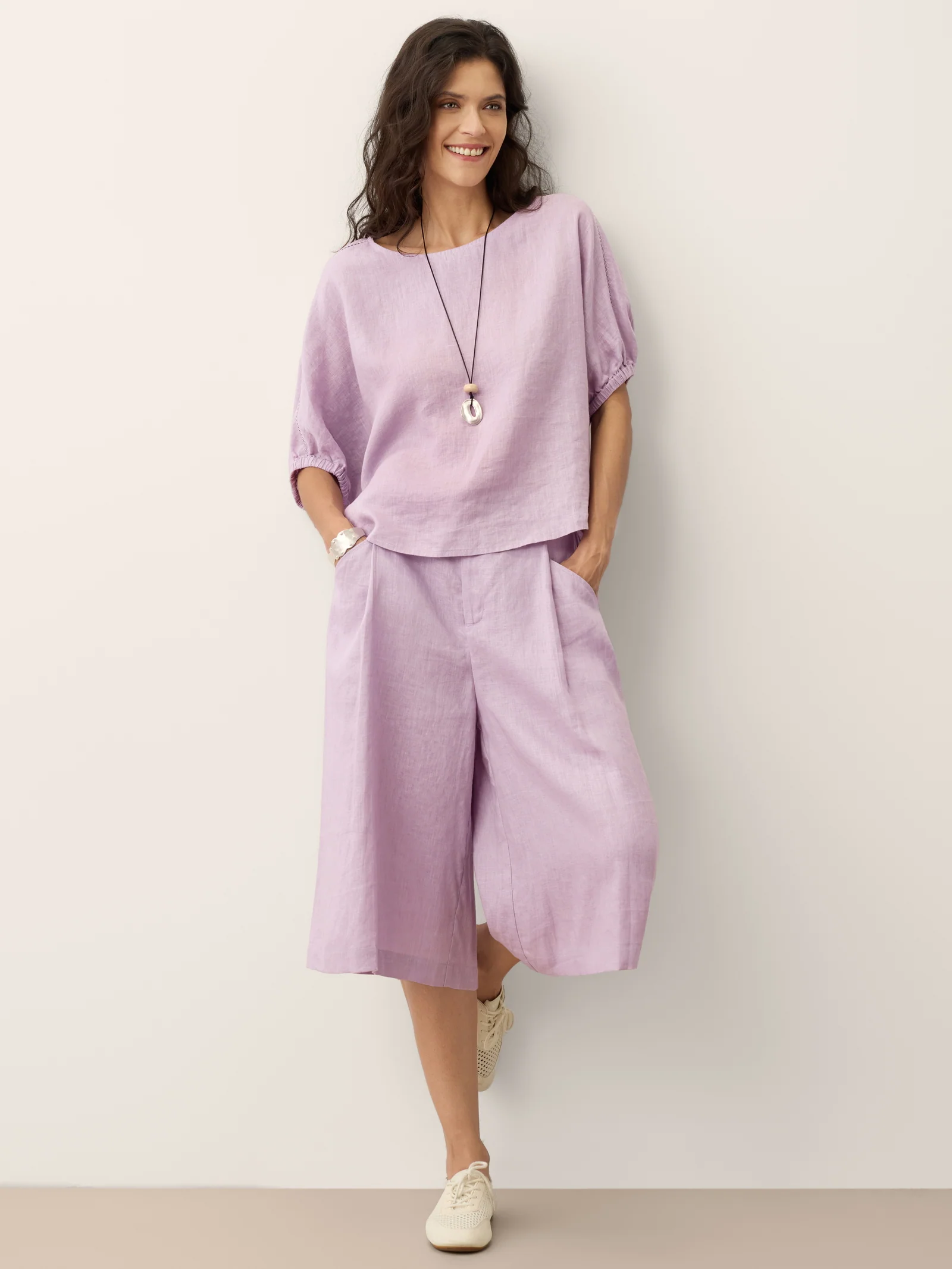 100% Linen A-Line Bermuda Shorts RAVENNA - Image 8