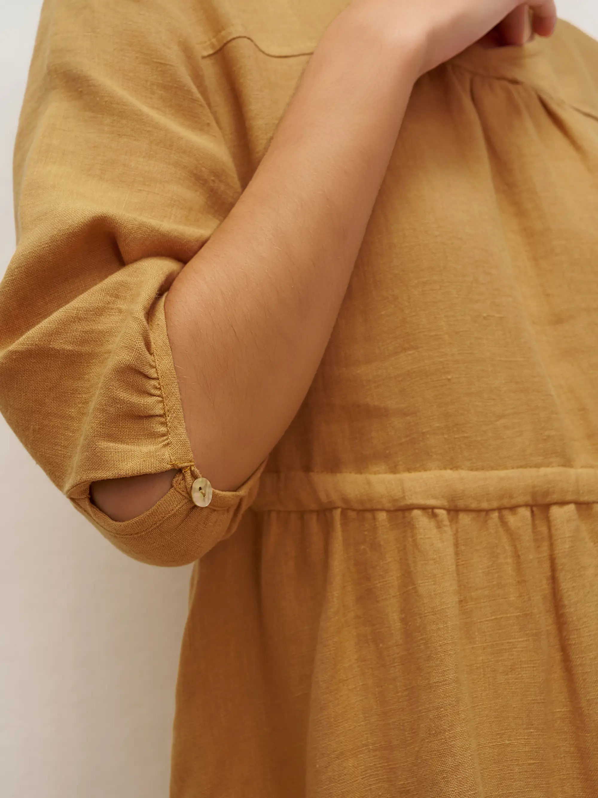 100% Linen A-Line Drawstring Waist Midi Dress DIXIE - Image 13