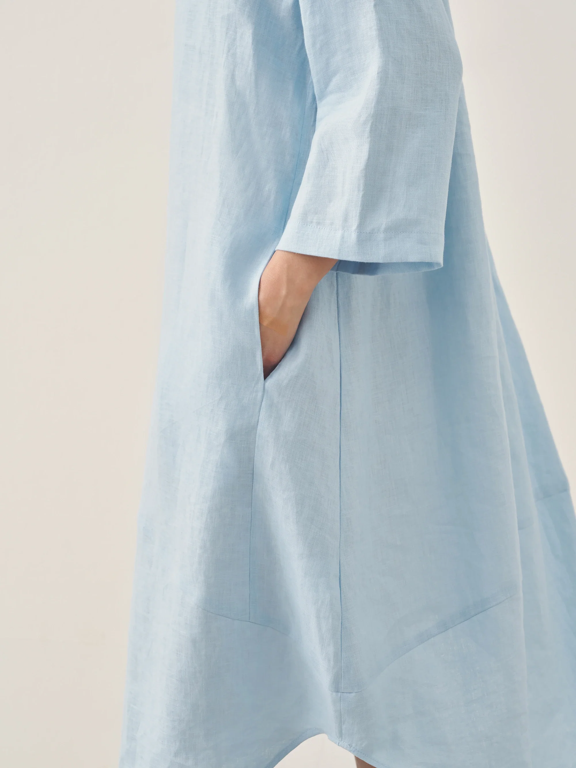 100% Linen Bateau Neck Midi Dress BROOKE - Image 7