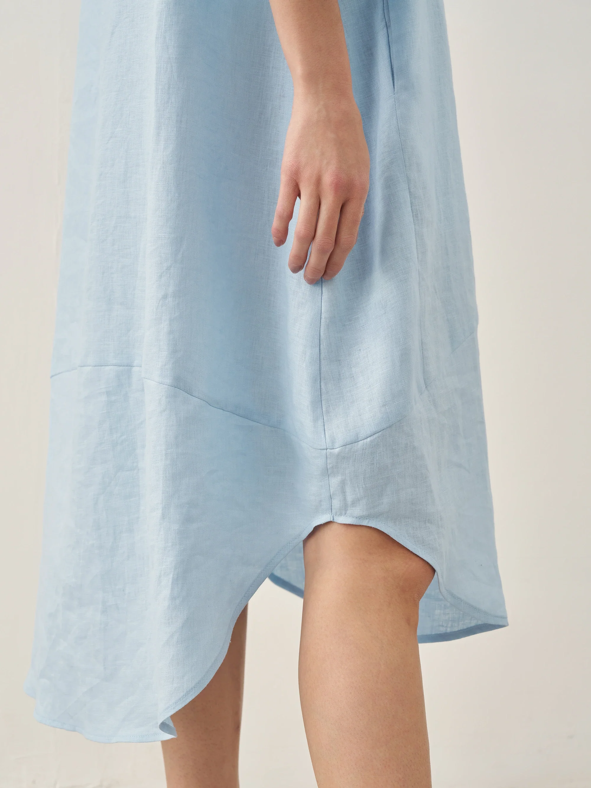 100% Linen Bateau Neck Midi Dress BROOKE - Image 8