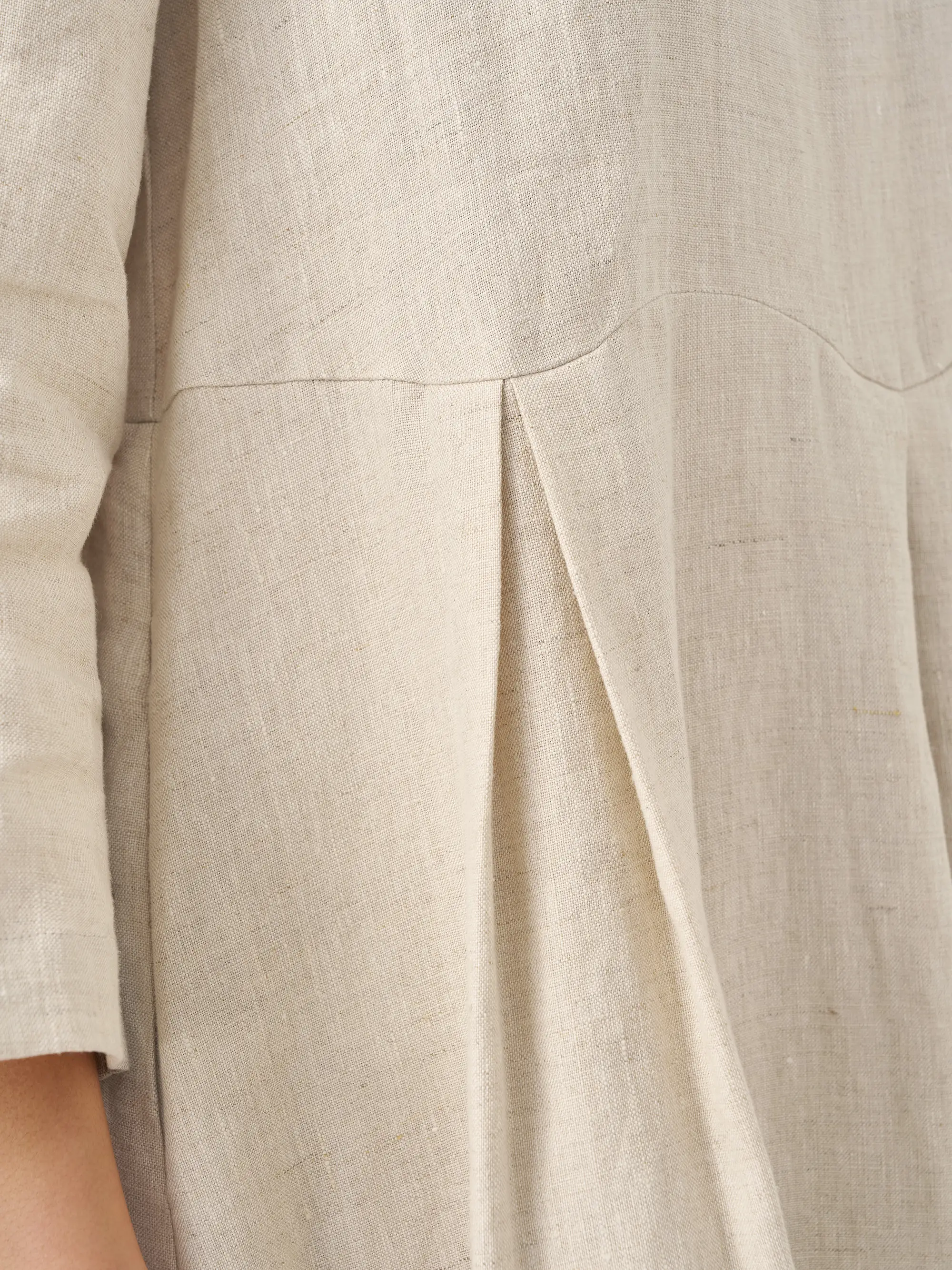 100% Linen Bateau Neck Pleated Maxi Dress ABIGAIL - Image 20