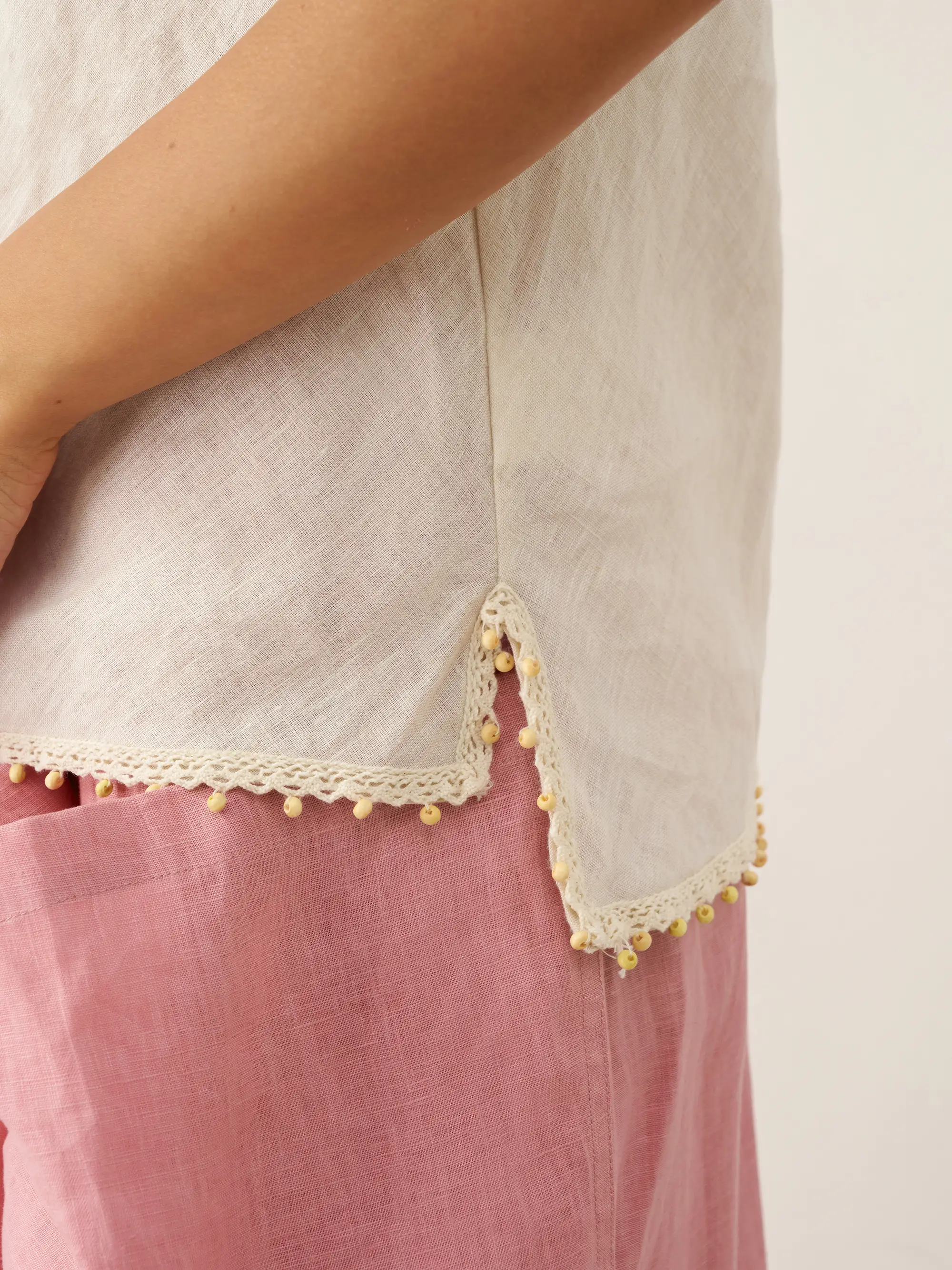 100% Linen Beaded Hem Camisole Bree - Image 12