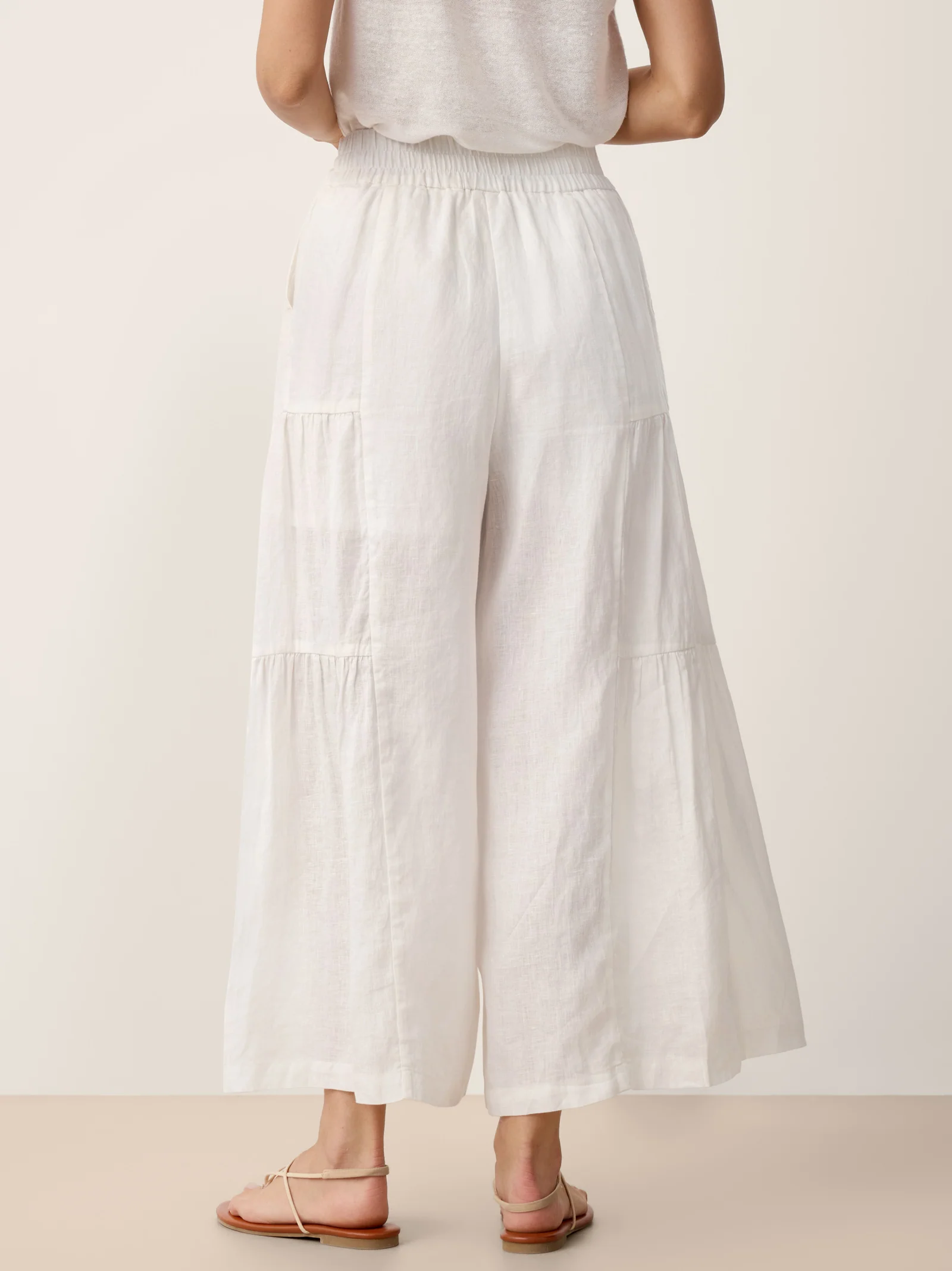 100% Linen Bow-Waist Tiered Pants TARYN - Image 5