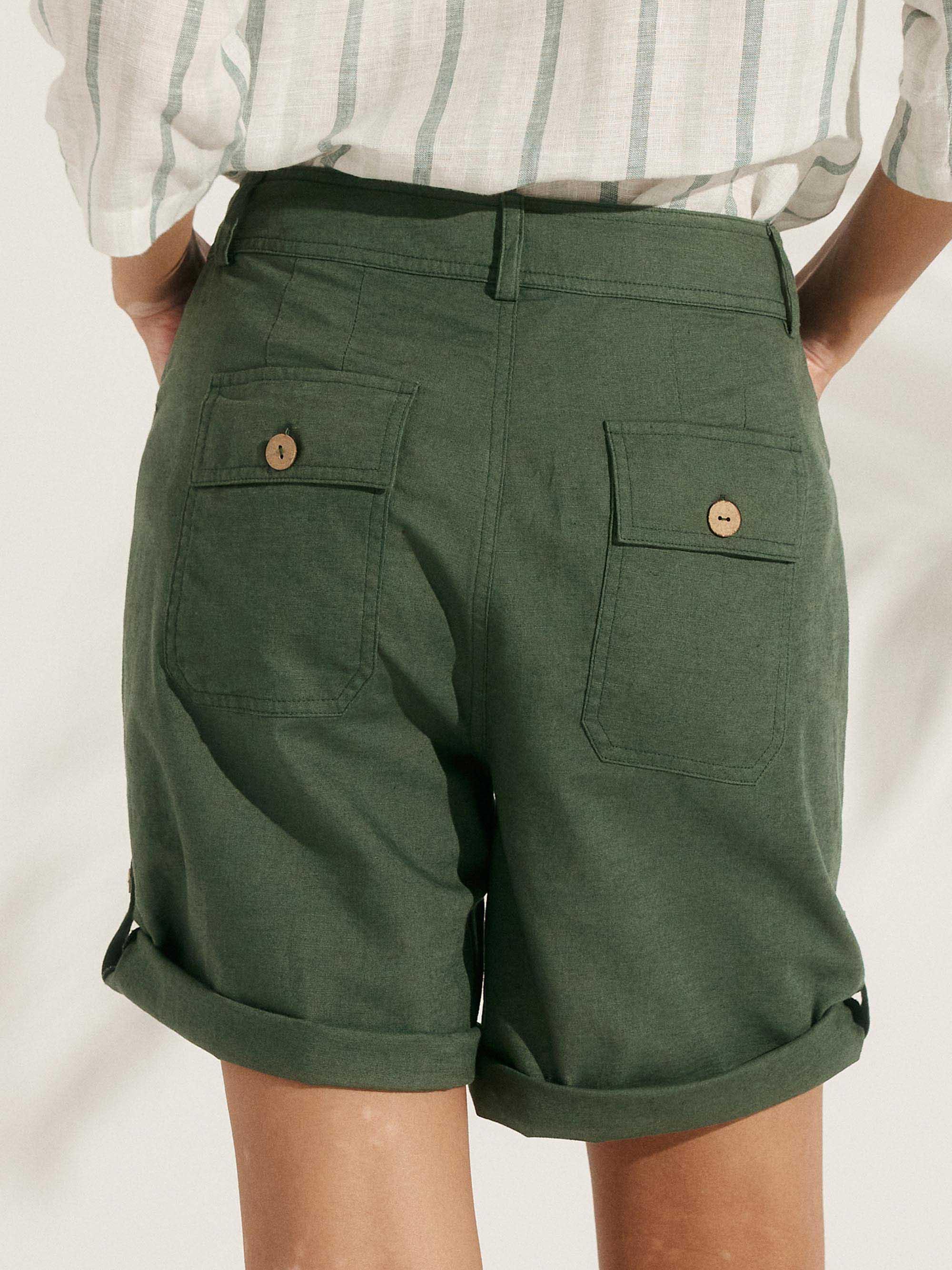 Linen Button-Fly Quarter Shorts LUCY - Image 11