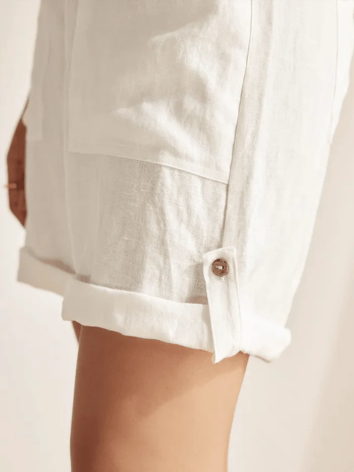 Linen Button-Fly Quarter Shorts LUCY - Image 7
