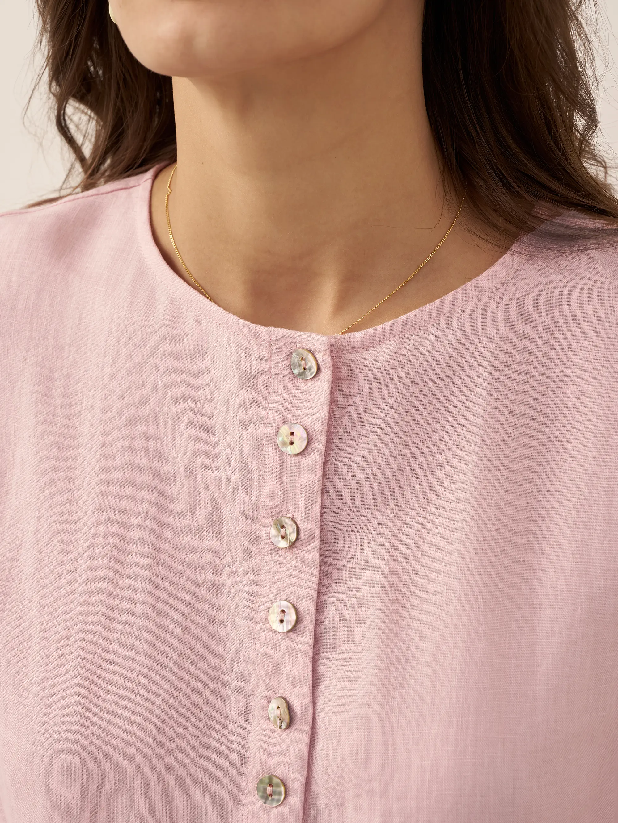 100% Linen Button-Front Drop Shoulder Shirt EASTER - Image 17