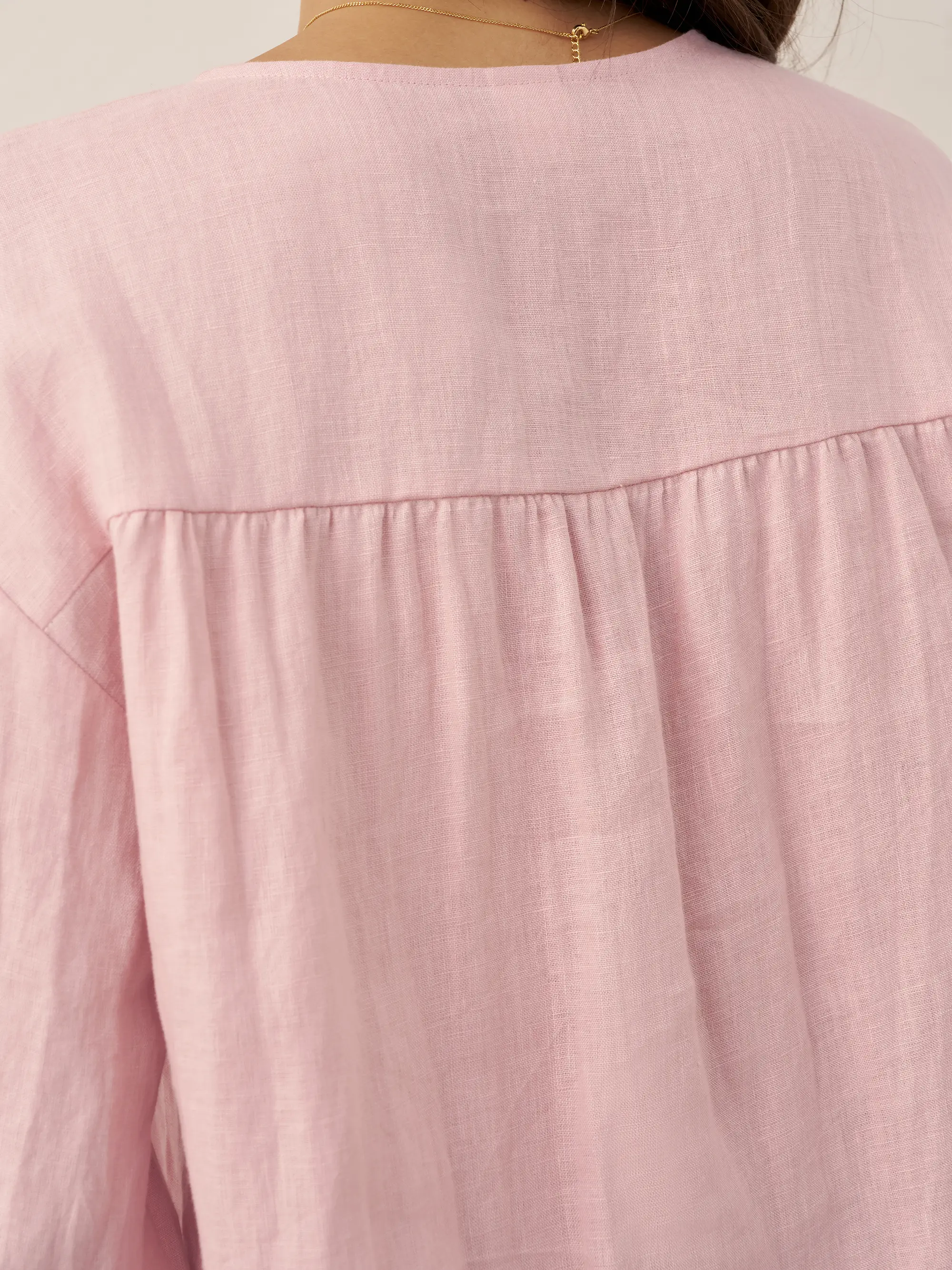100% Linen Button-Front Drop Shoulder Shirt EASTER - Image 19