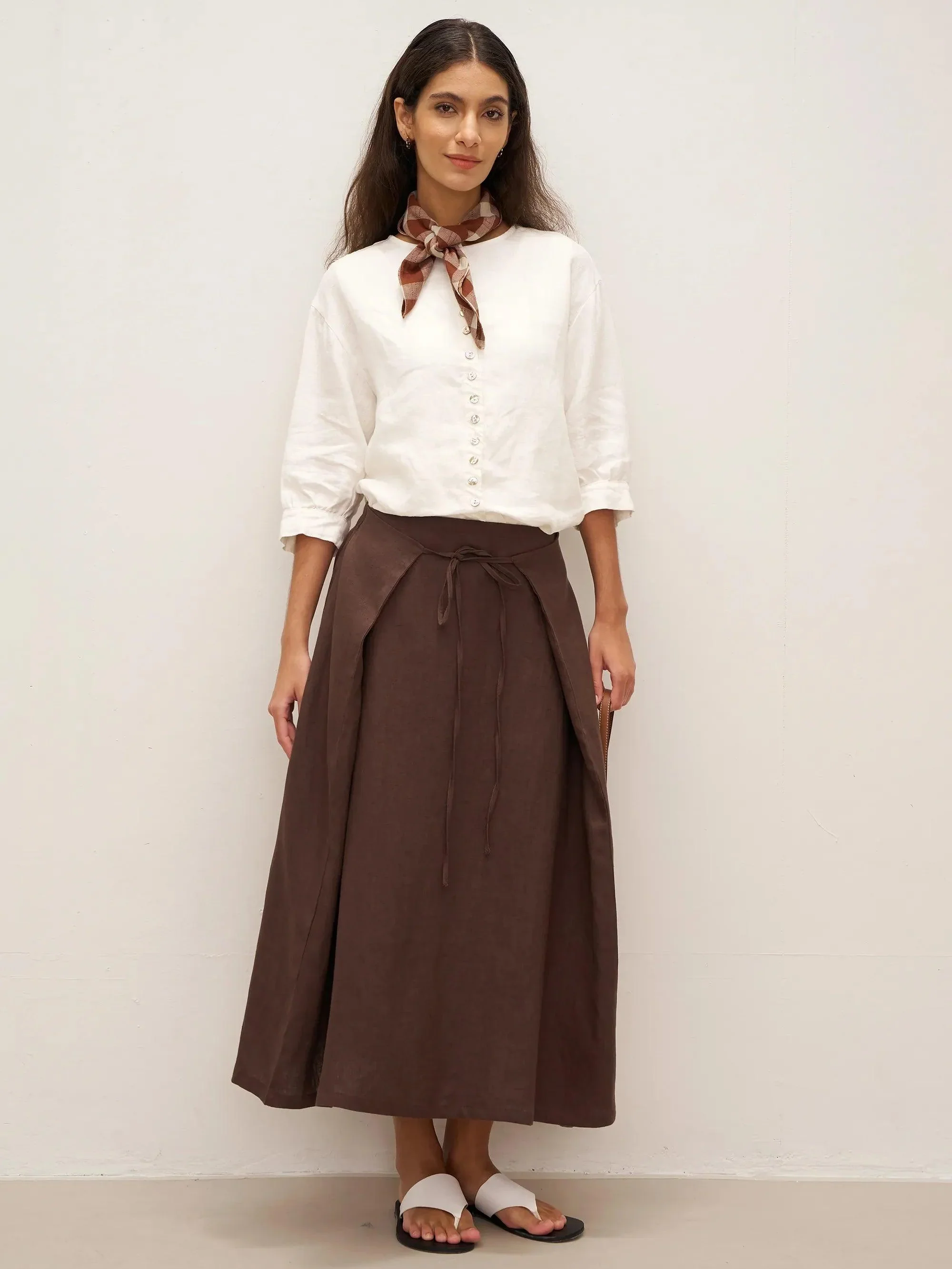 100% Linen Button-Front Drop Shoulder Shirt EASTER - Image 8