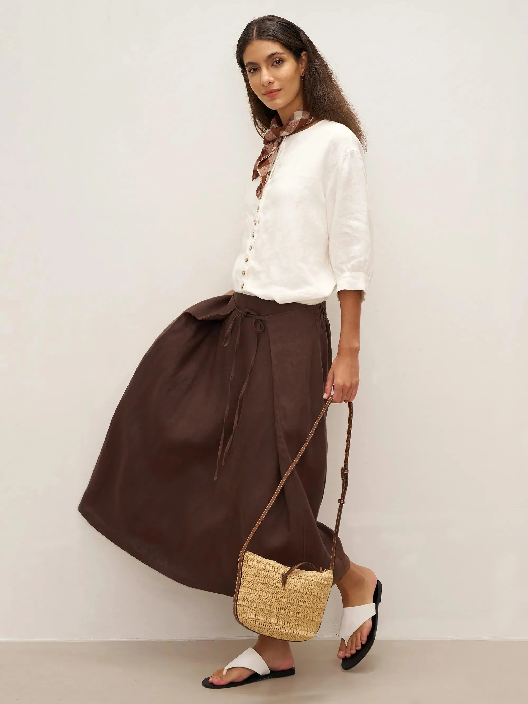 100% Linen Button-Front Drop Shoulder Shirt EASTER - Image 9