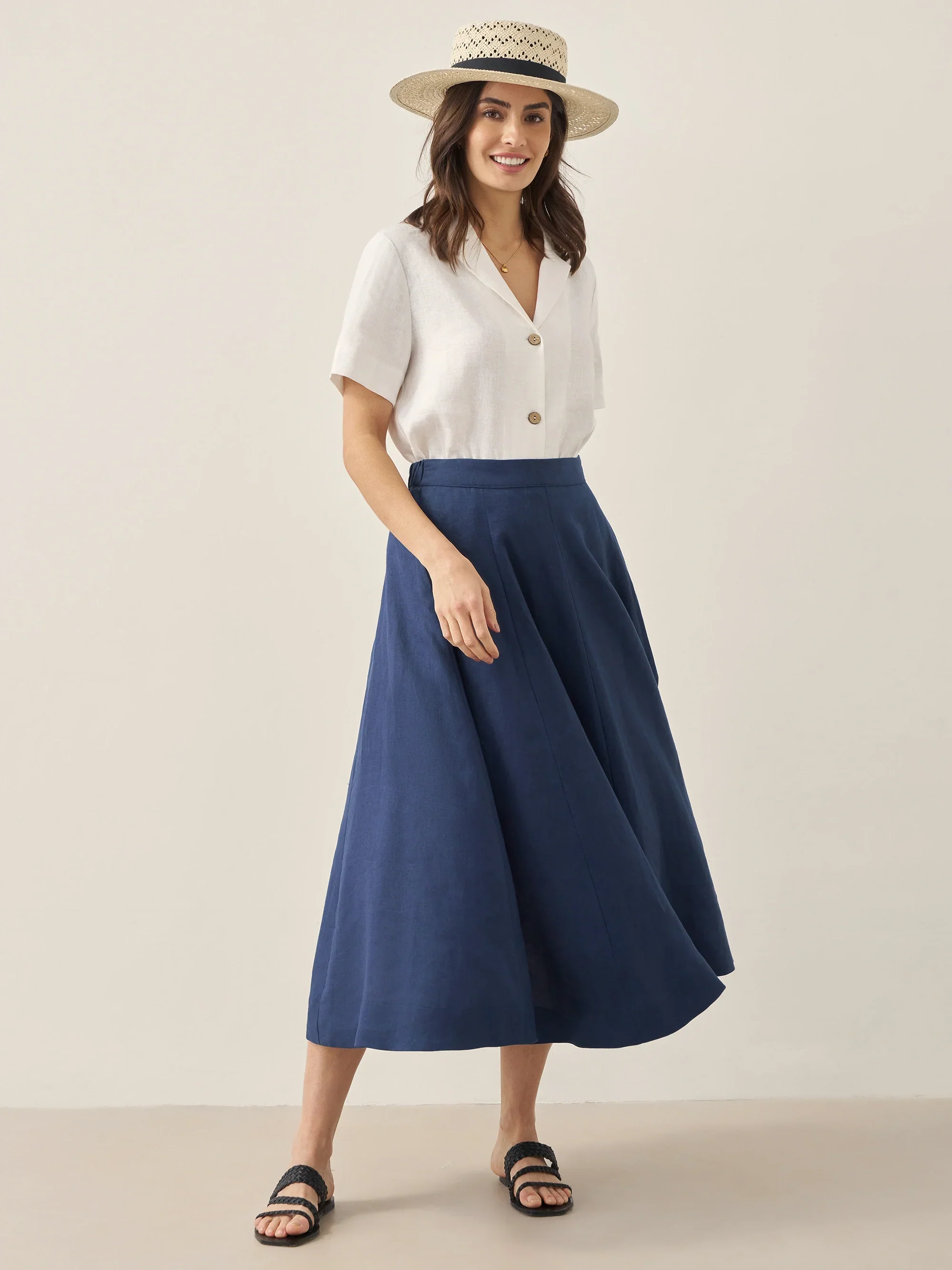 100% Linen Button-Up Short Sleeve Shirt ORENDA - Image 8