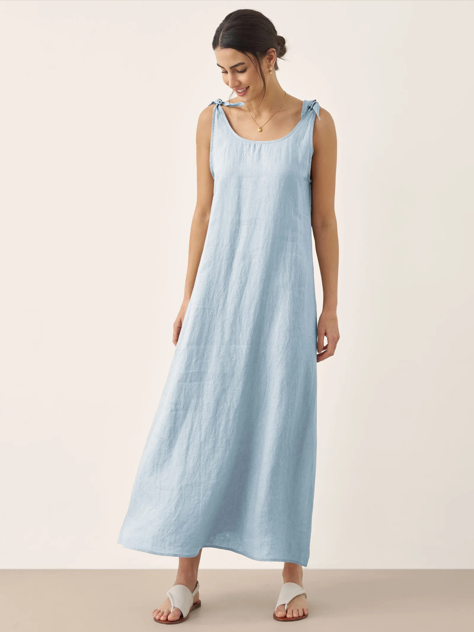 100% Linen Camisole Dress QEARL - Image 14