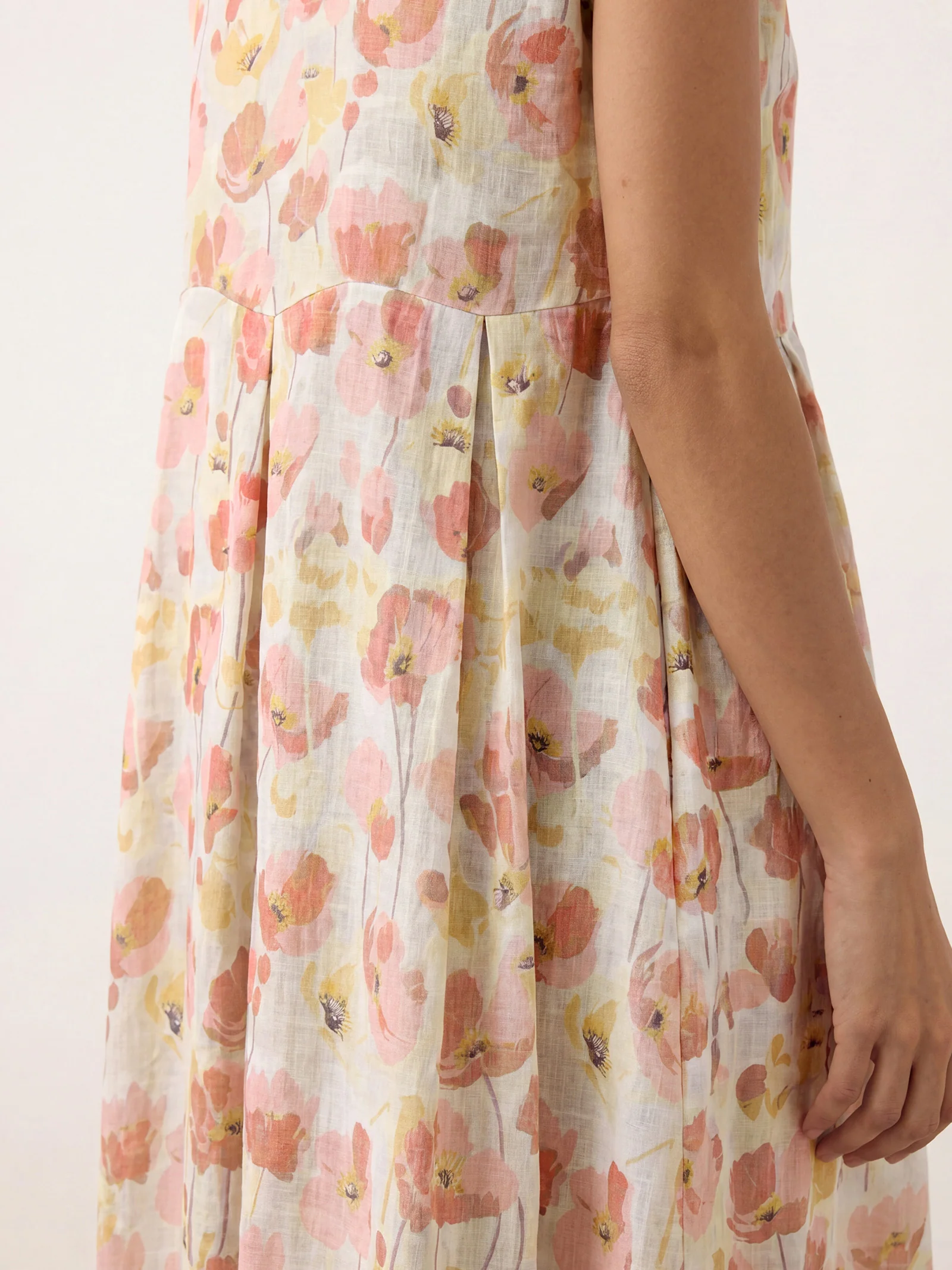 100% Linen Carnation Print Scalloped Waist Maxi Dress HARRIET - Image 16