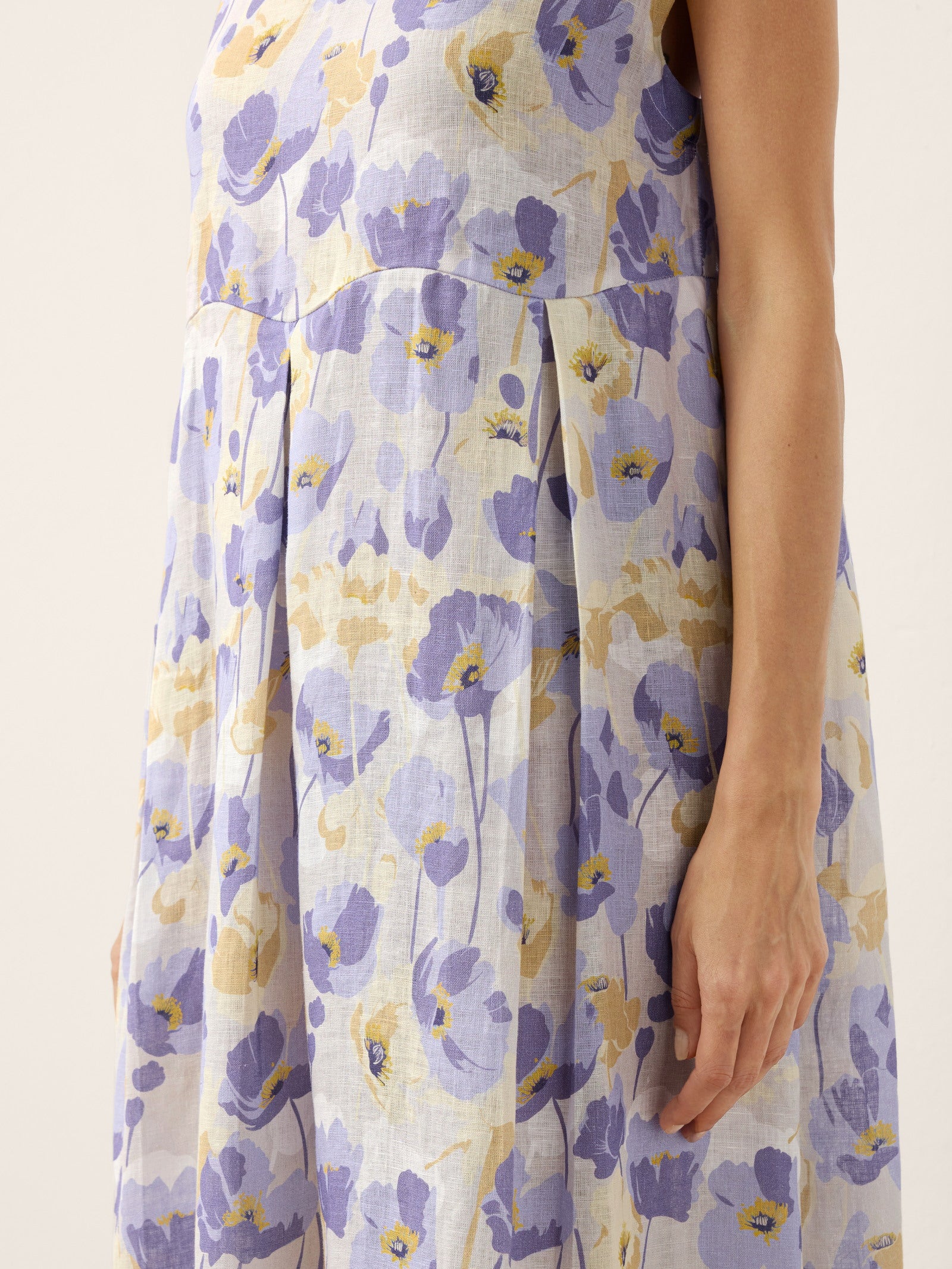 100% Linen Carnation Print Scalloped Waist Maxi Dress HARRIET - Image 6