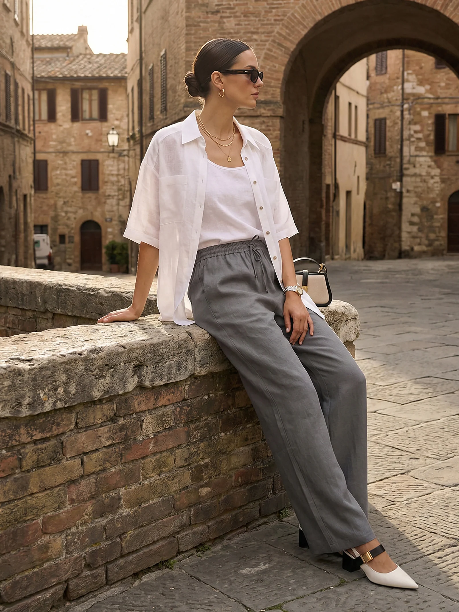 100% Linen Classic Pants LYON - Image 42