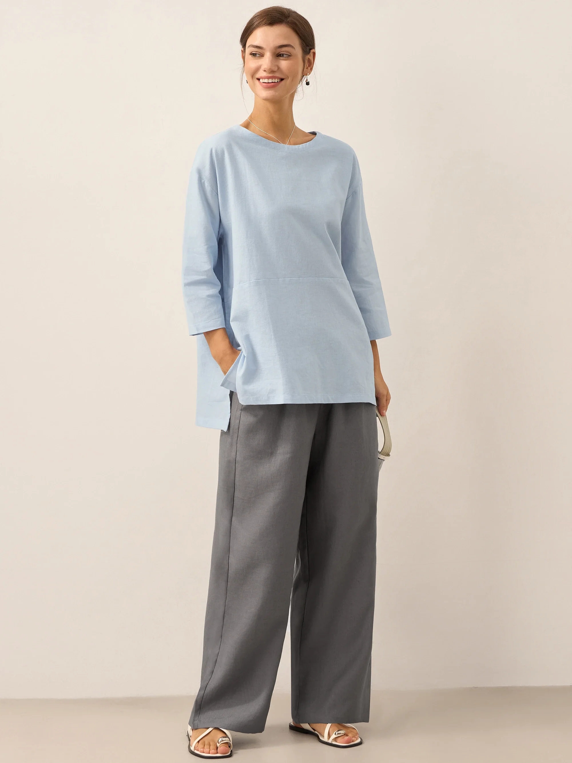 100% Linen Classic Pants LYON - Image 45