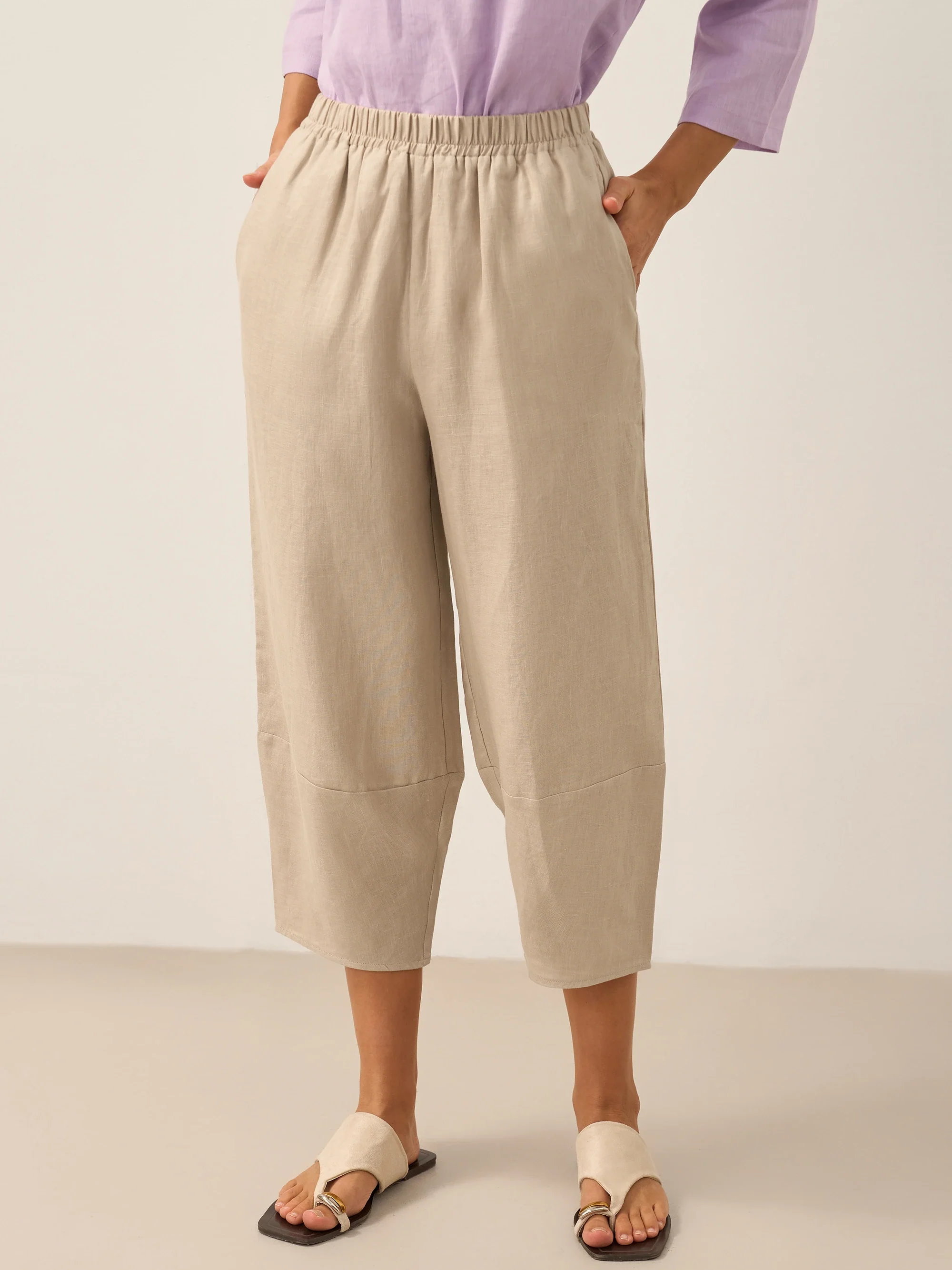 100% Linen Crop Pants RORY - Image 10
