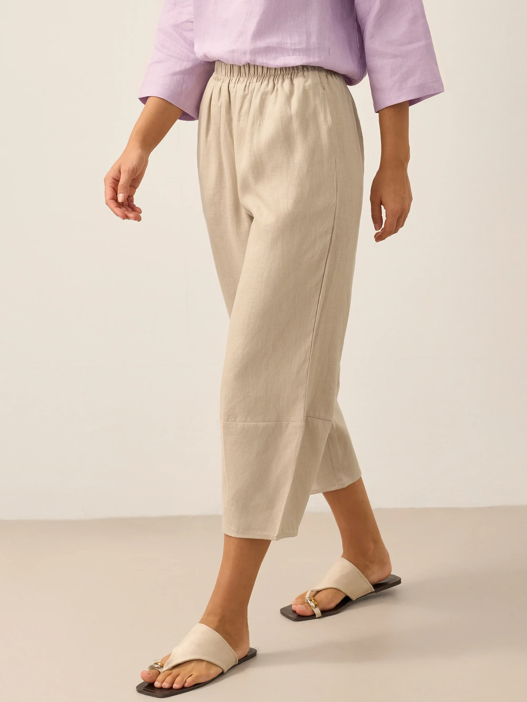 100% Linen Crop Pants RORY - Image 11