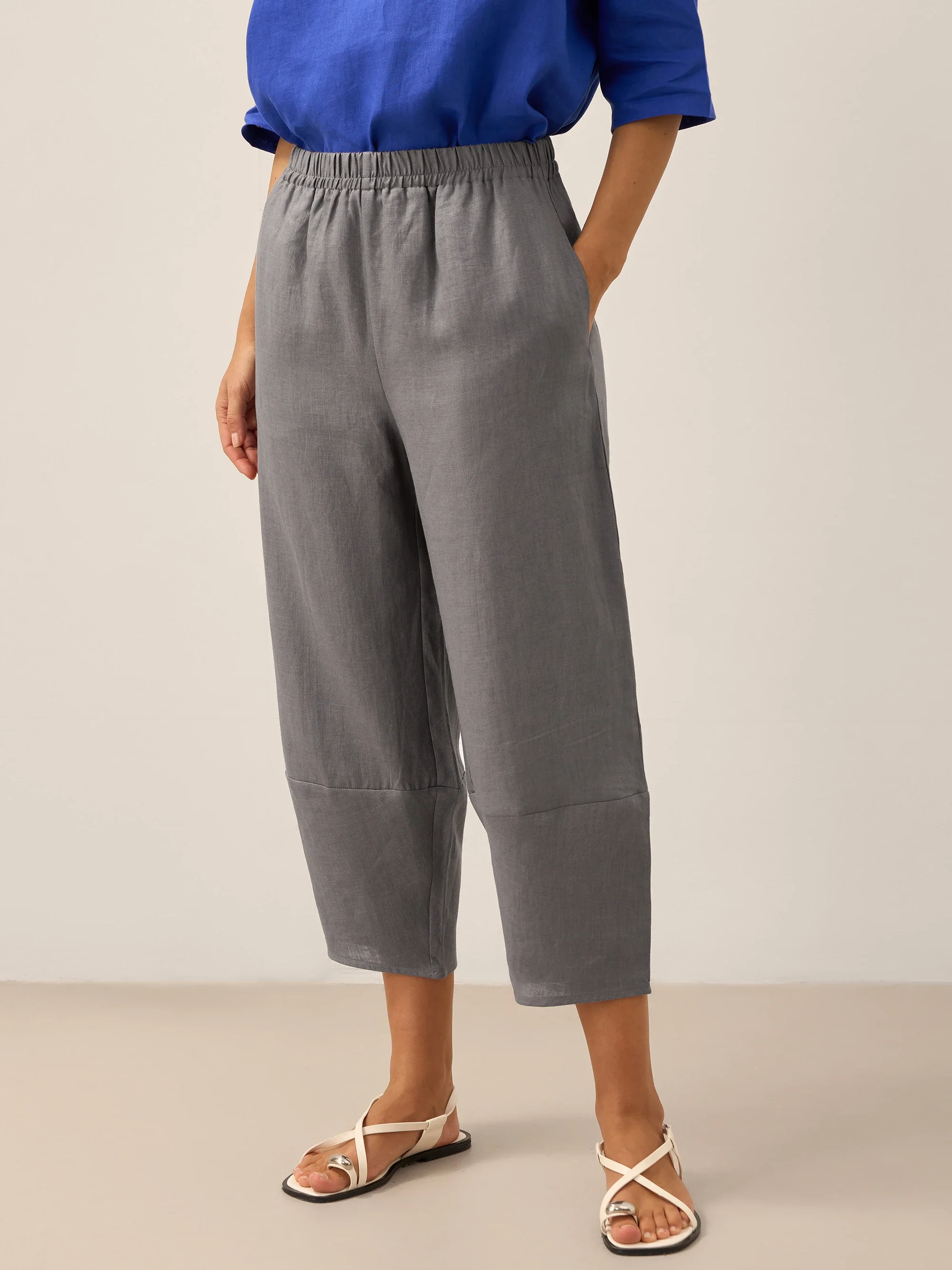 100% Linen Crop Pants RORY - Image 15
