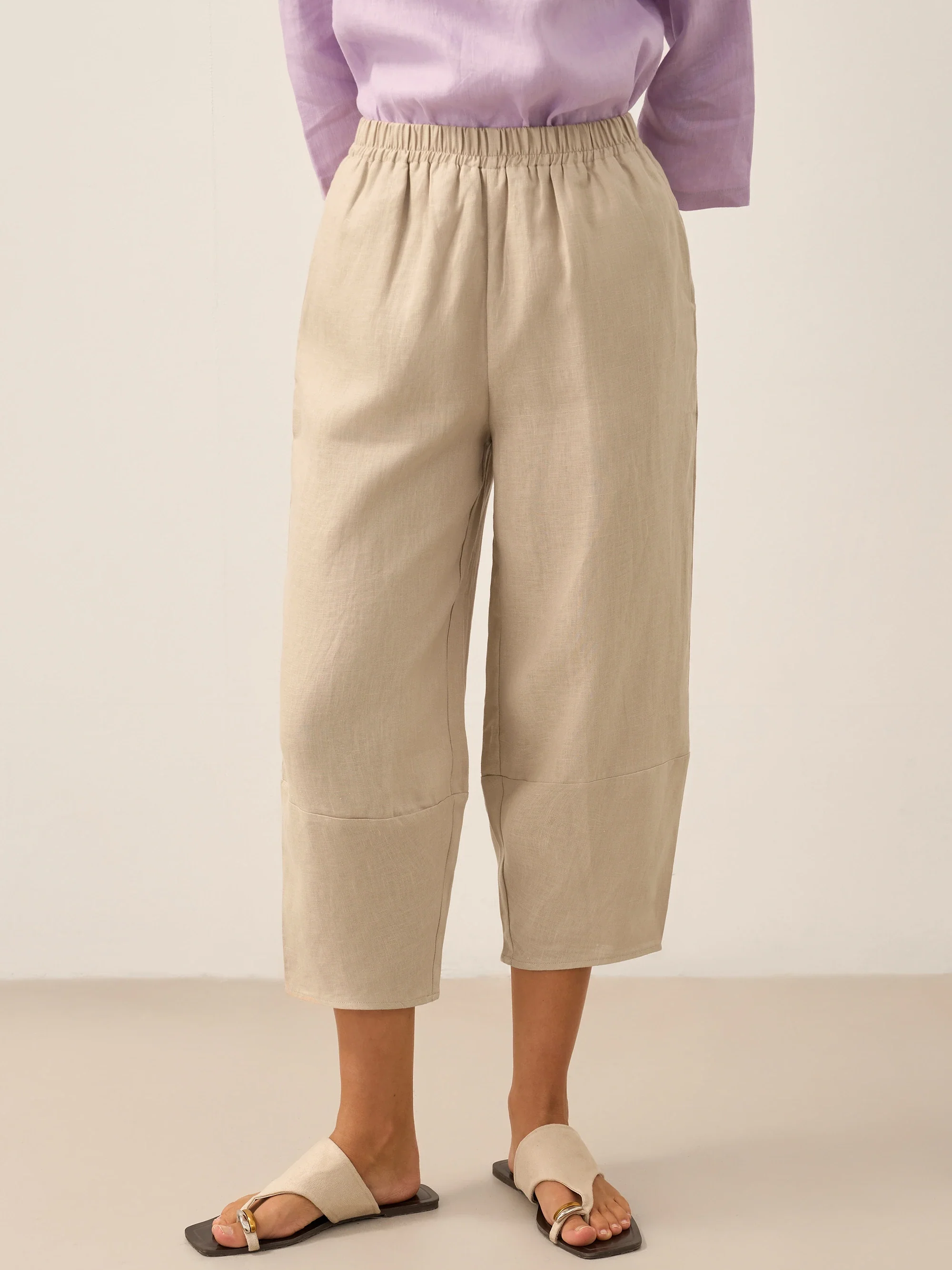 100% Linen Crop Pants RORY - Image 8