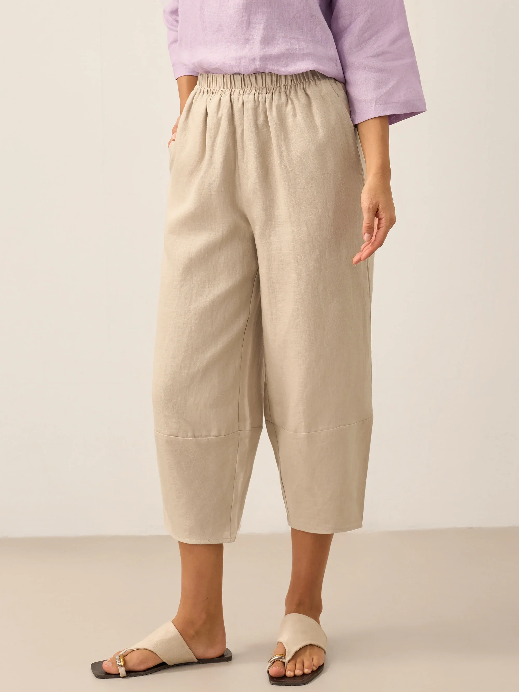 100% Linen Crop Pants RORY - Image 9