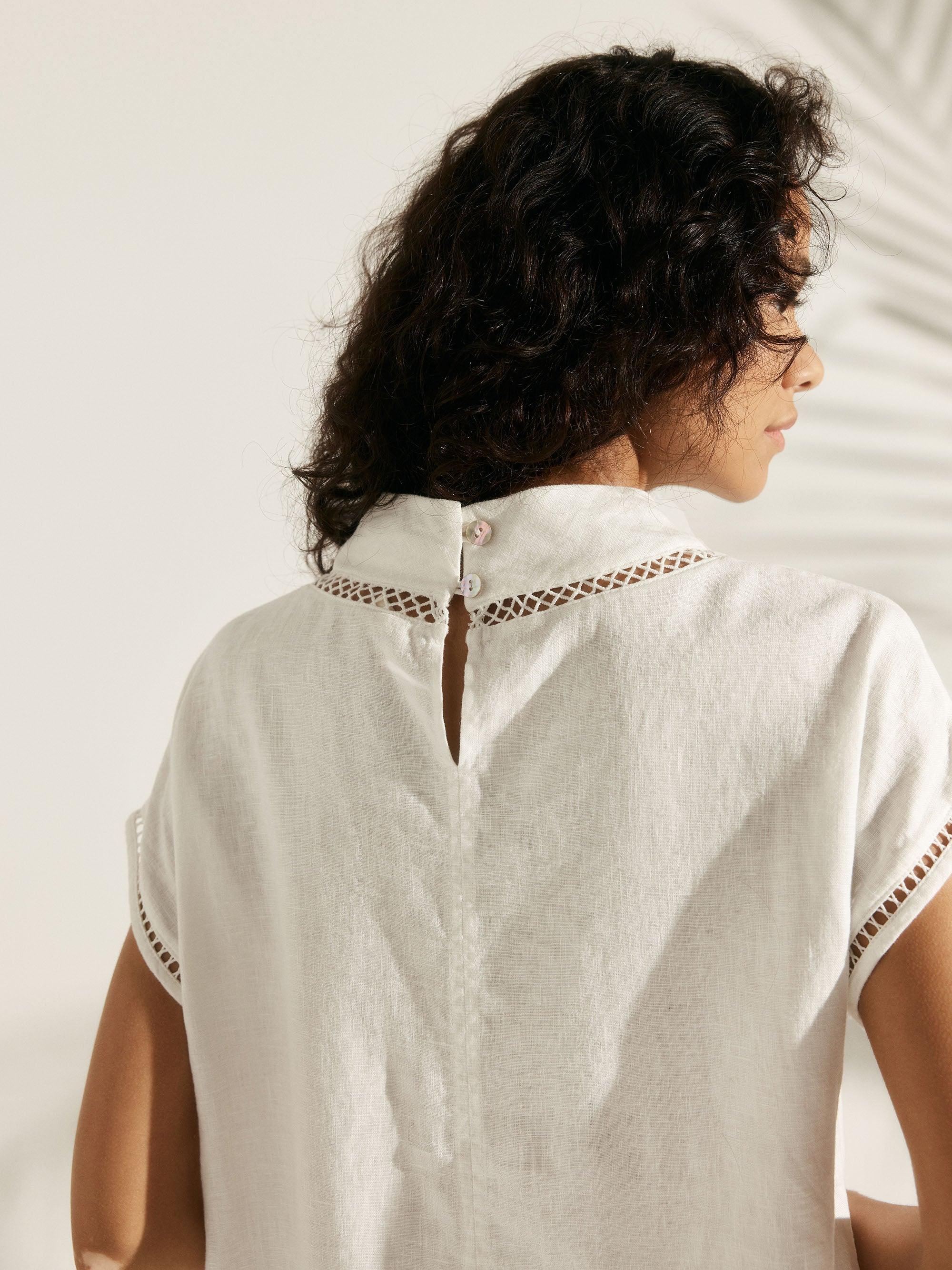 100% Linen Cutout Turtleneck Mini Dress ZAHRA - Image 6