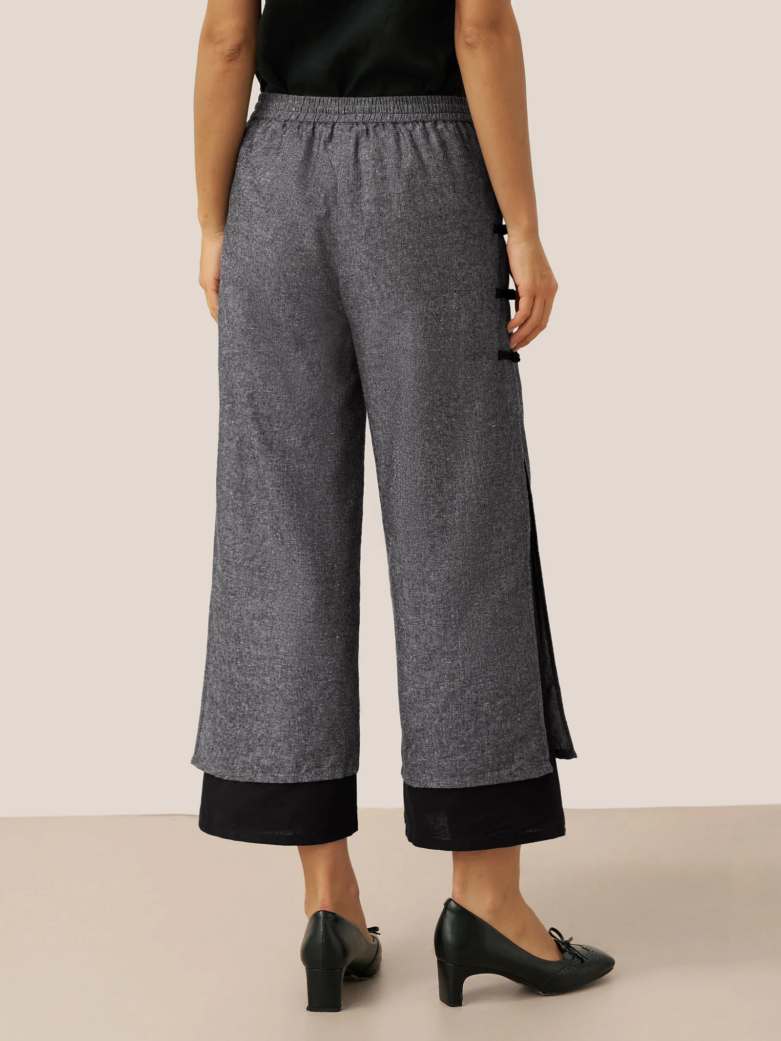 Linen Double Layer Handmade Capri Pants STELLA - Image 3