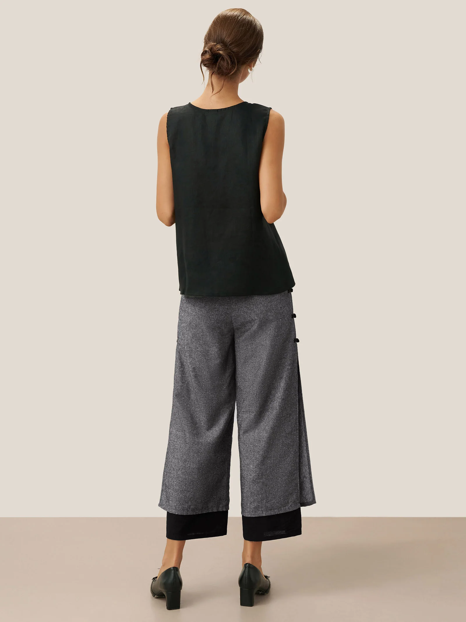 Linen Double Layer Handmade Capri Pants STELLA - Image 7