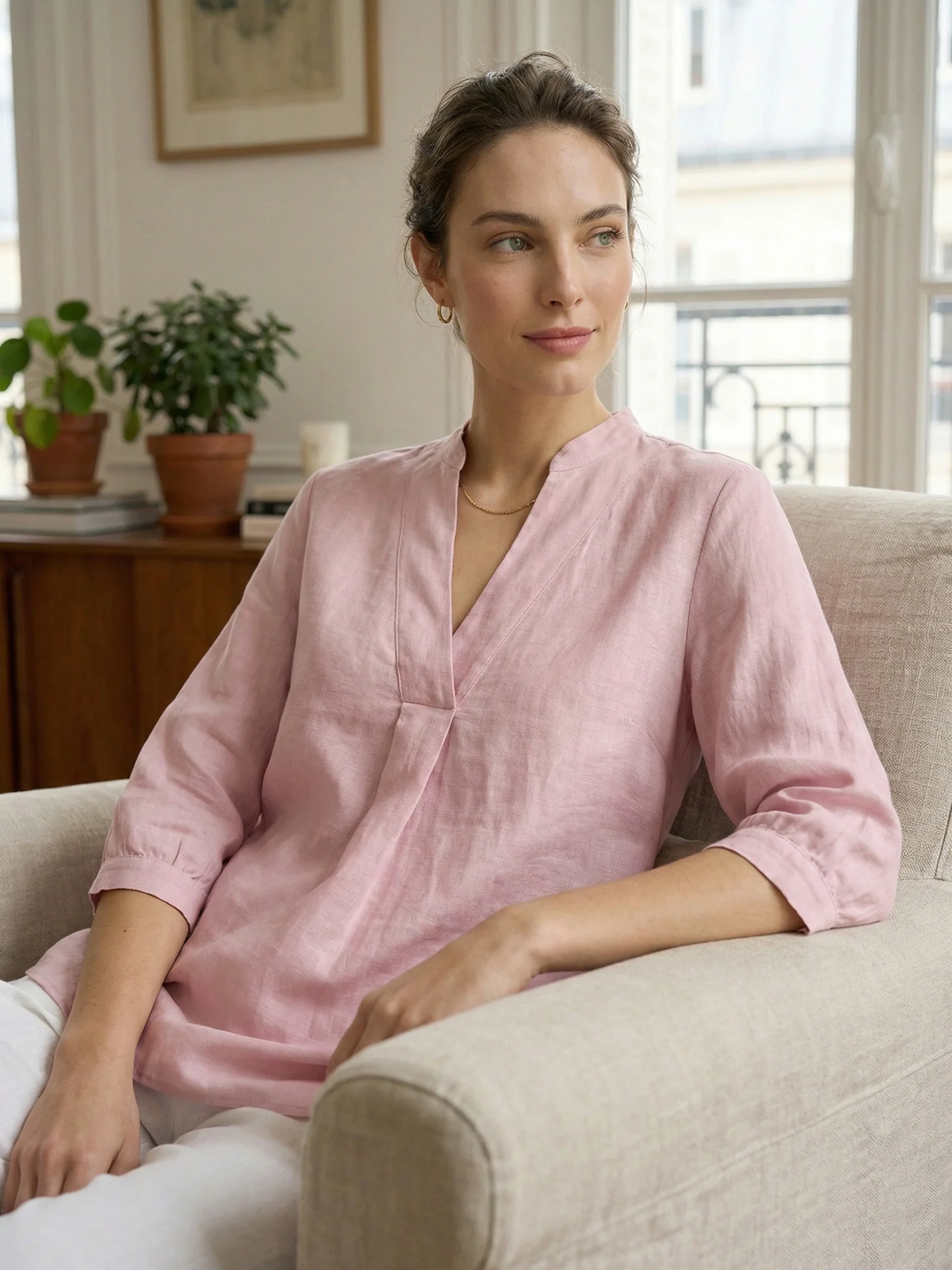 100% Linen Dress Shirt JOANNA - Image 3