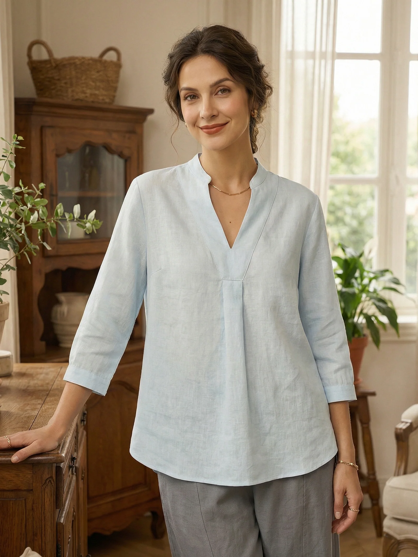 100% Linen Dress Shirt JOANNA - Image 34