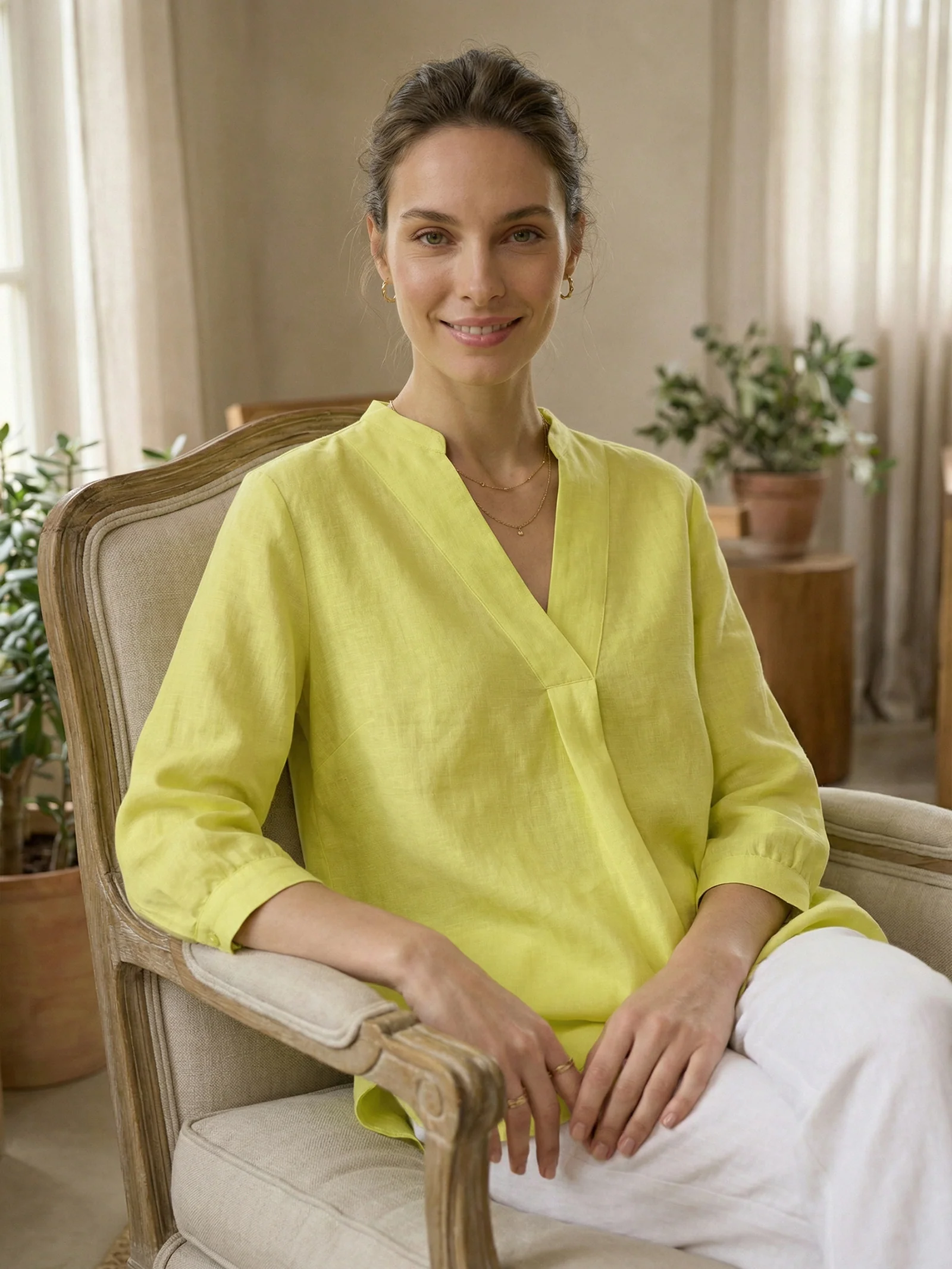 100% Linen Dress Shirt JOANNA - Image 47