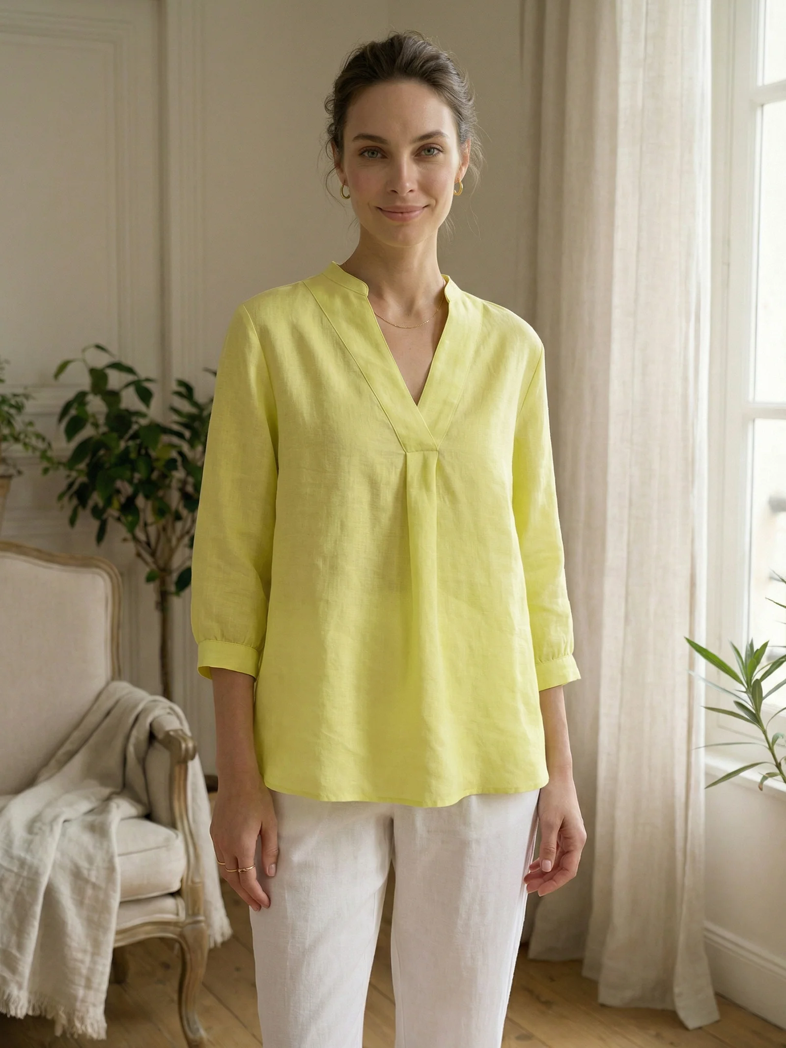 100% Linen Dress Shirt JOANNA - Image 46