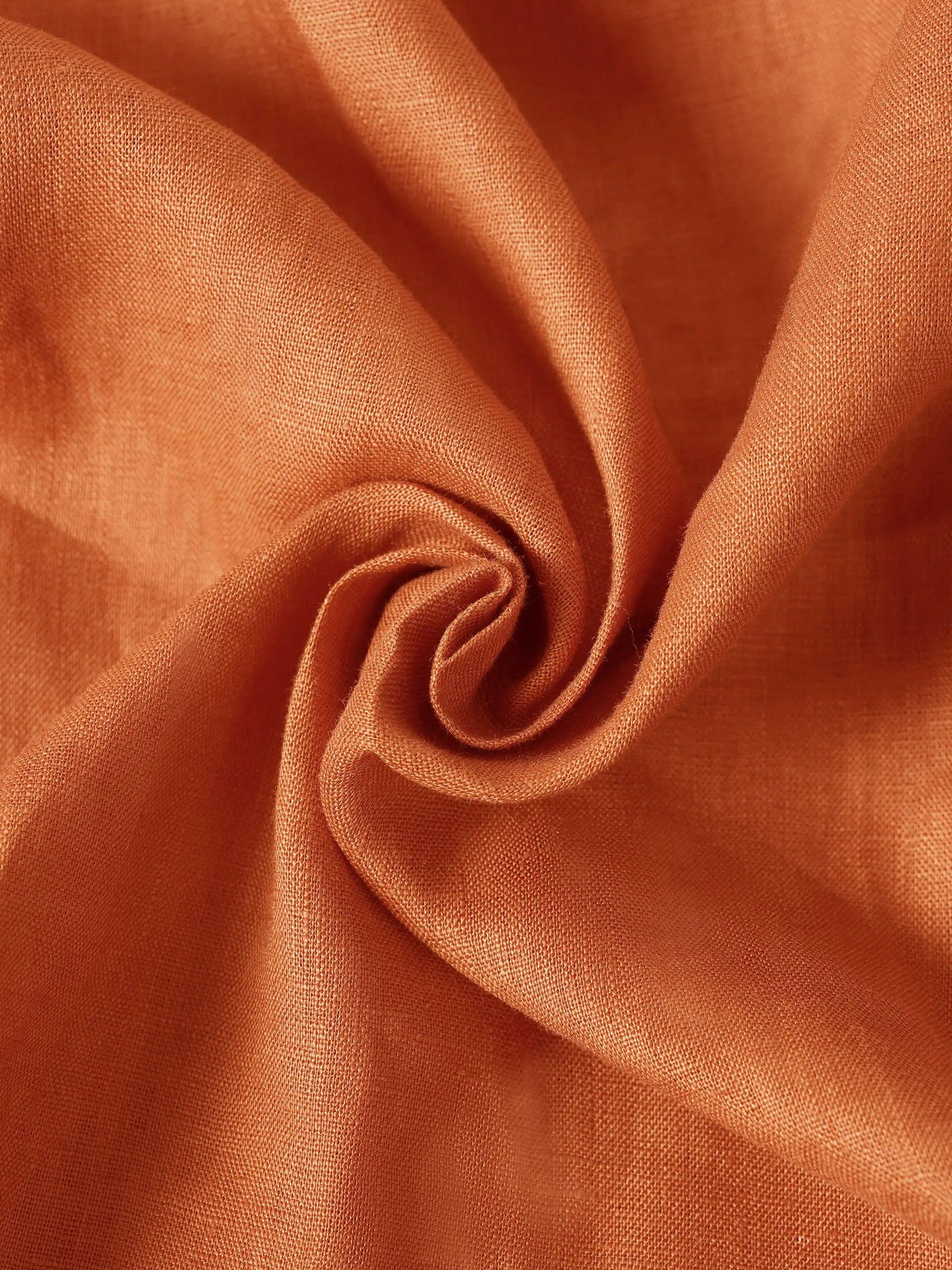 100% Linen Dropped Collar Long-Sleeve Top TRISTAN - Image 10