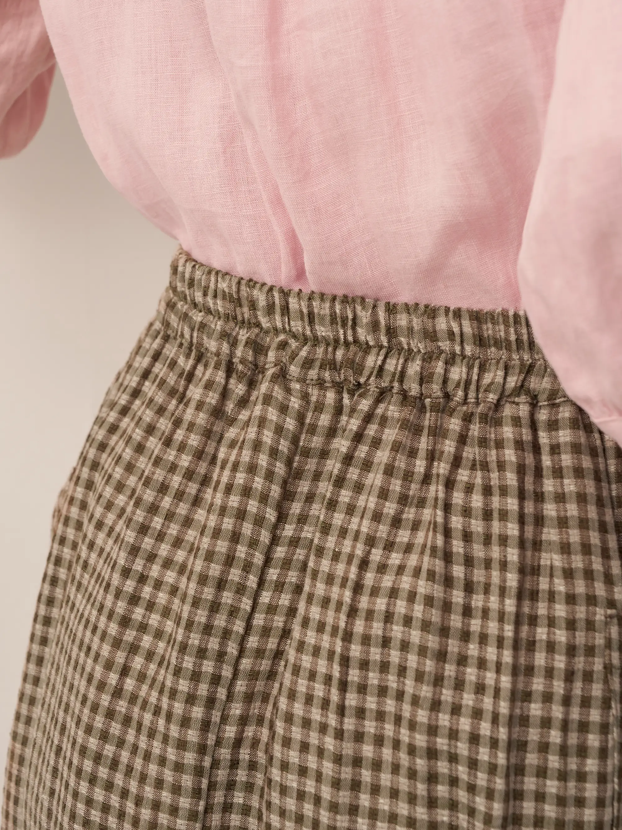 100% Linen Elastic Waist Skirt MARINA - Image 30