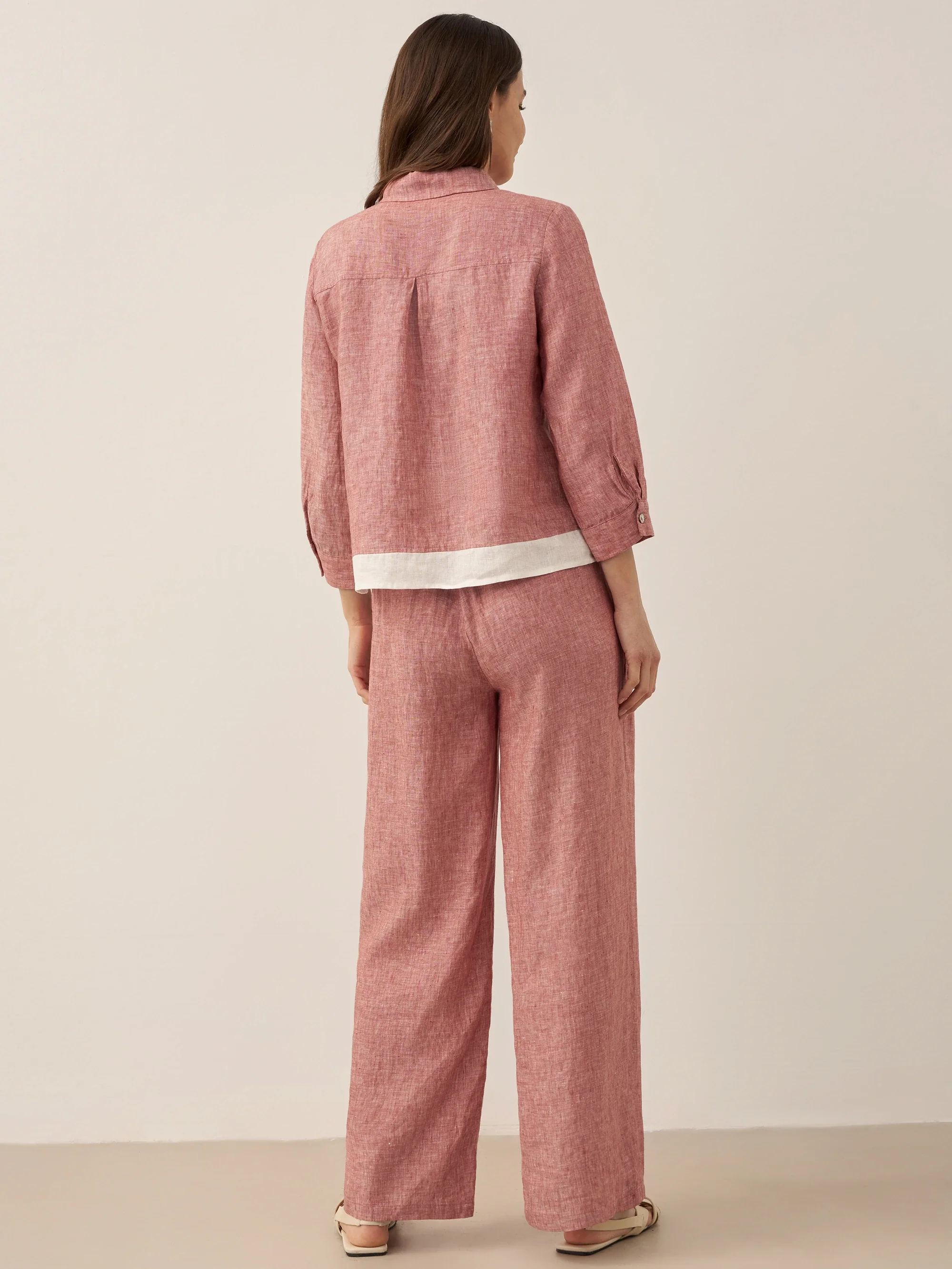 100% Linen Elastic Waist Straight-Leg Trousers JOURDAN - Image 19