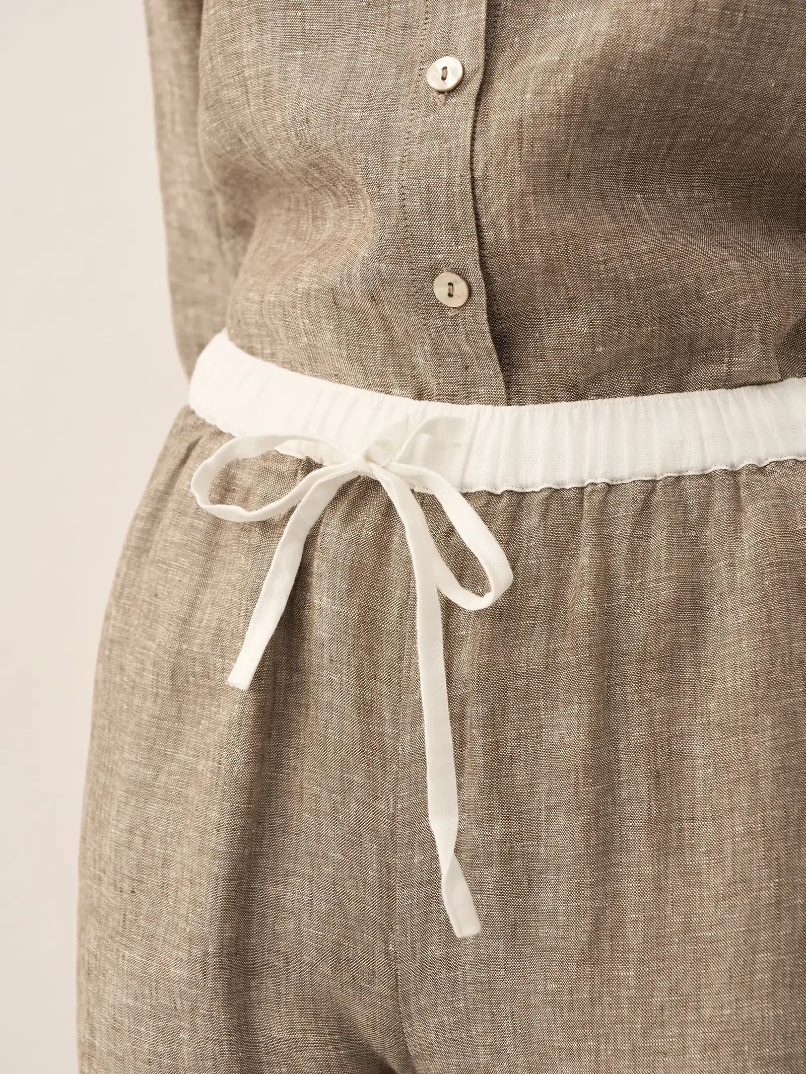 100% Linen Elastic Waist Straight-Leg Trousers JOURDAN - Image 26