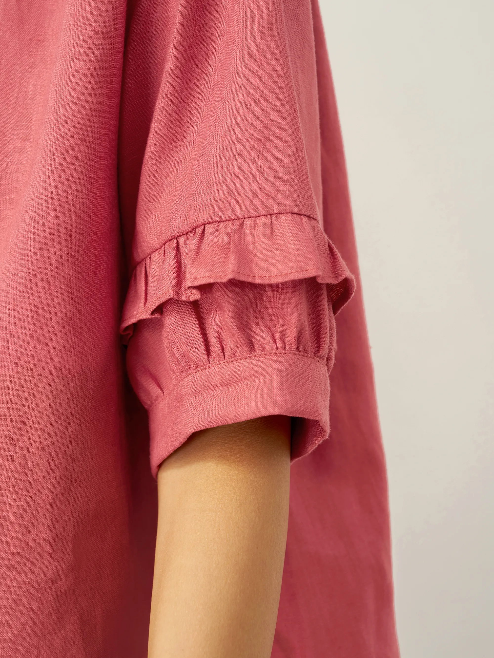100% Linen Flutter Sleeve Drawstring Top ZOEY - Image 9