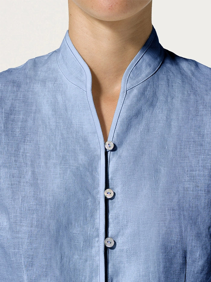 100% Linen Hand Button Fitted Jacket AMELIA - Image 12