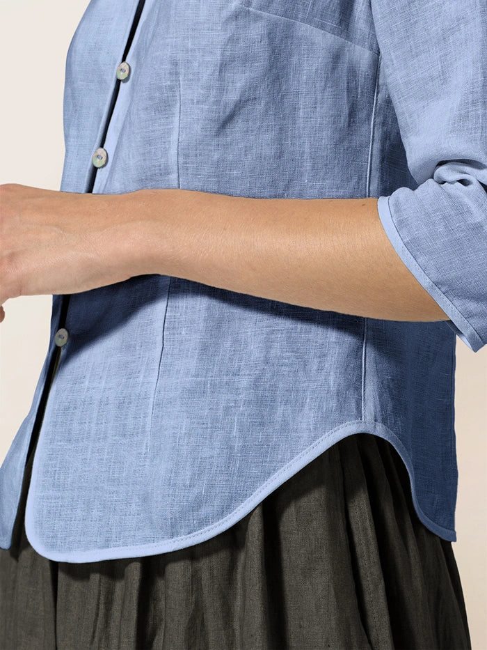 100% Linen Hand Button Fitted Jacket AMELIA - Image 13