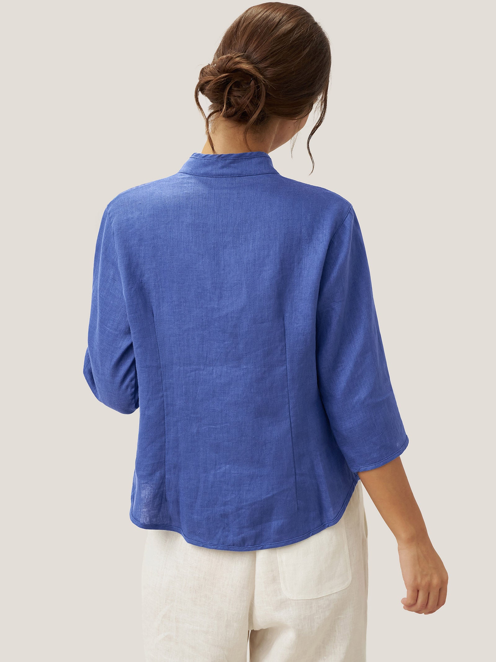100% Linen Hand Button Fitted Jacket AMELIA - Image 23