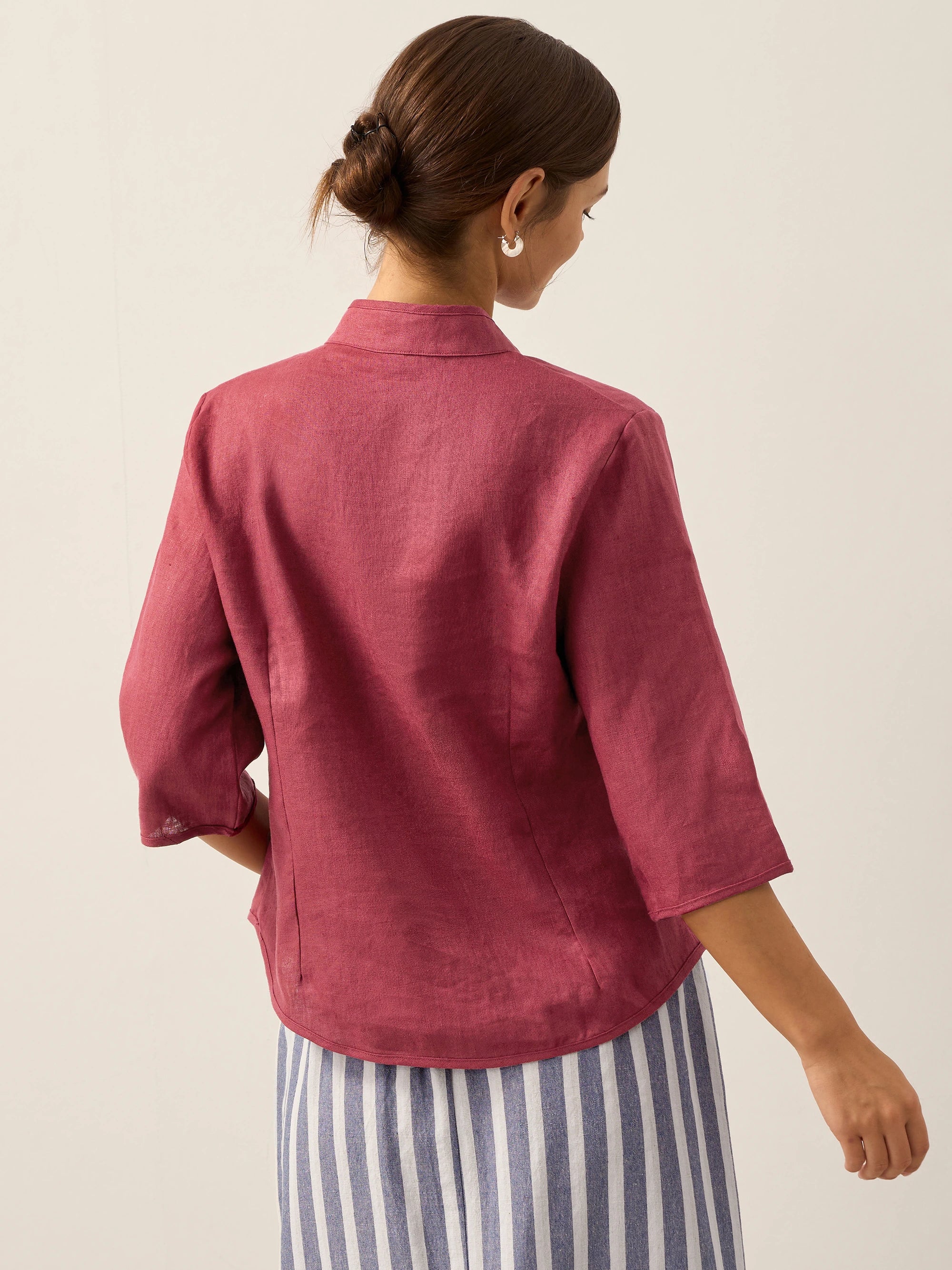 100% Linen Hand Button Fitted Jacket AMELIA - Image 6