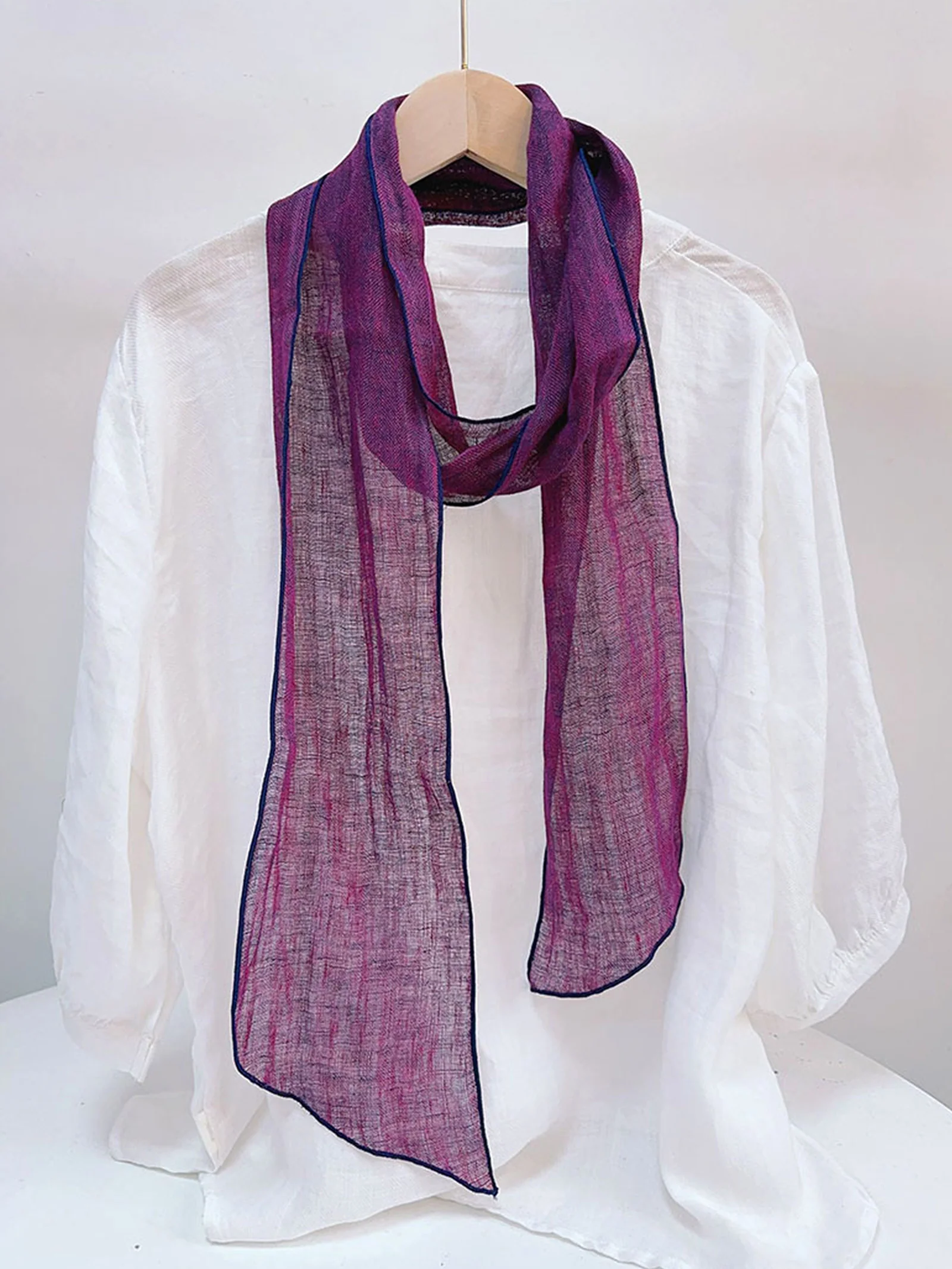 100% Linen Hand-Tie-Dyed Scarf - Image 4