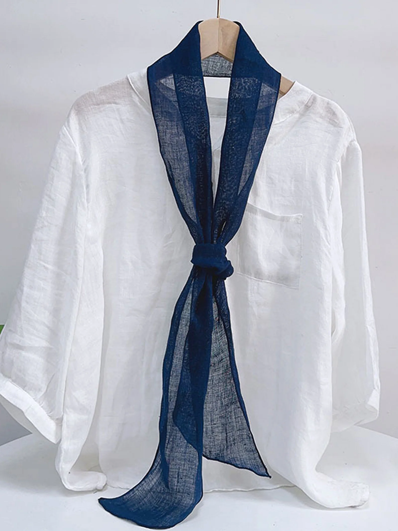 100% Linen Hand-Tie-Dyed Scarf - Image 6