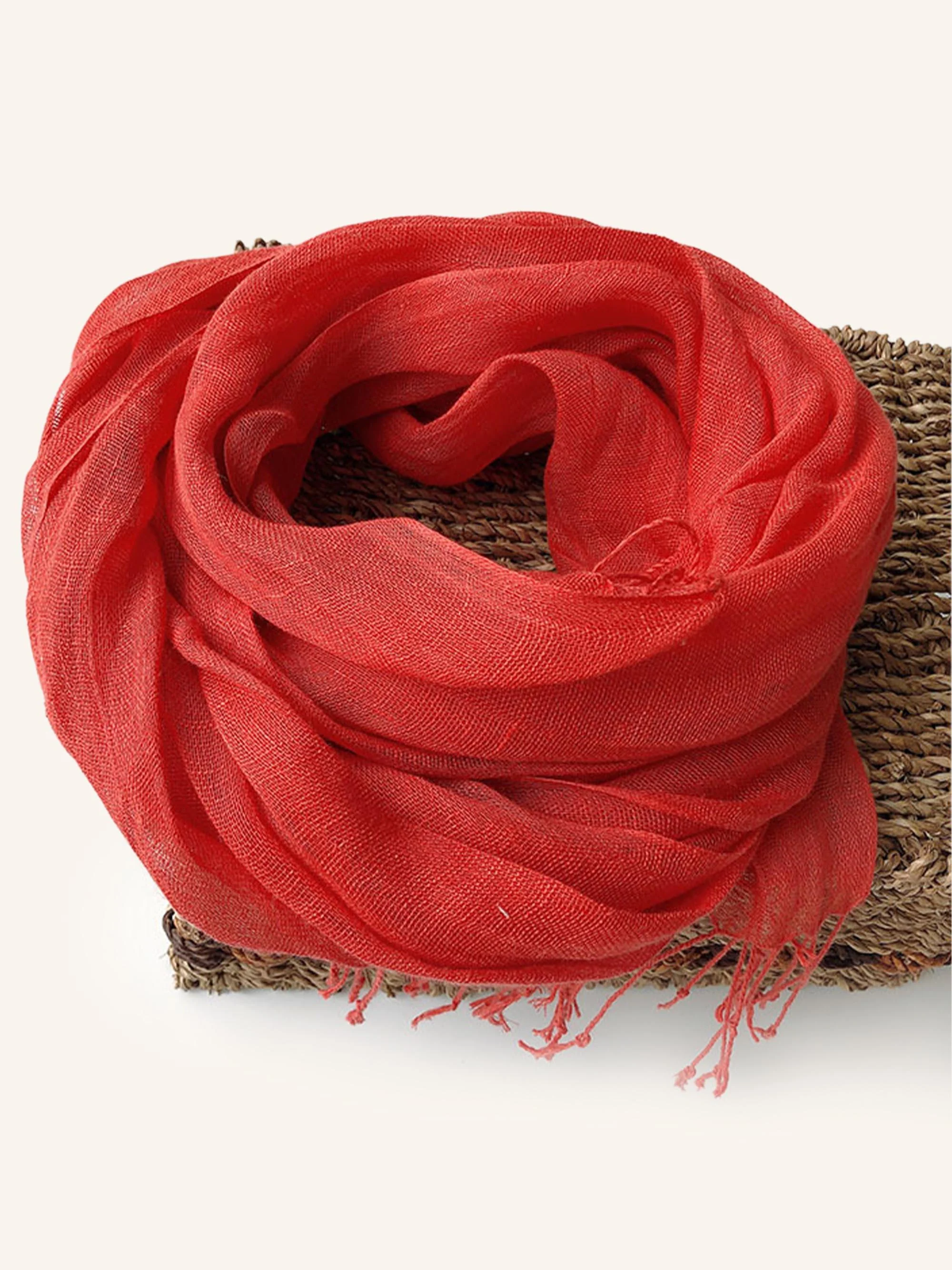 100% Linen Lightweight Solid Color Scarf BIANCA - Image 11