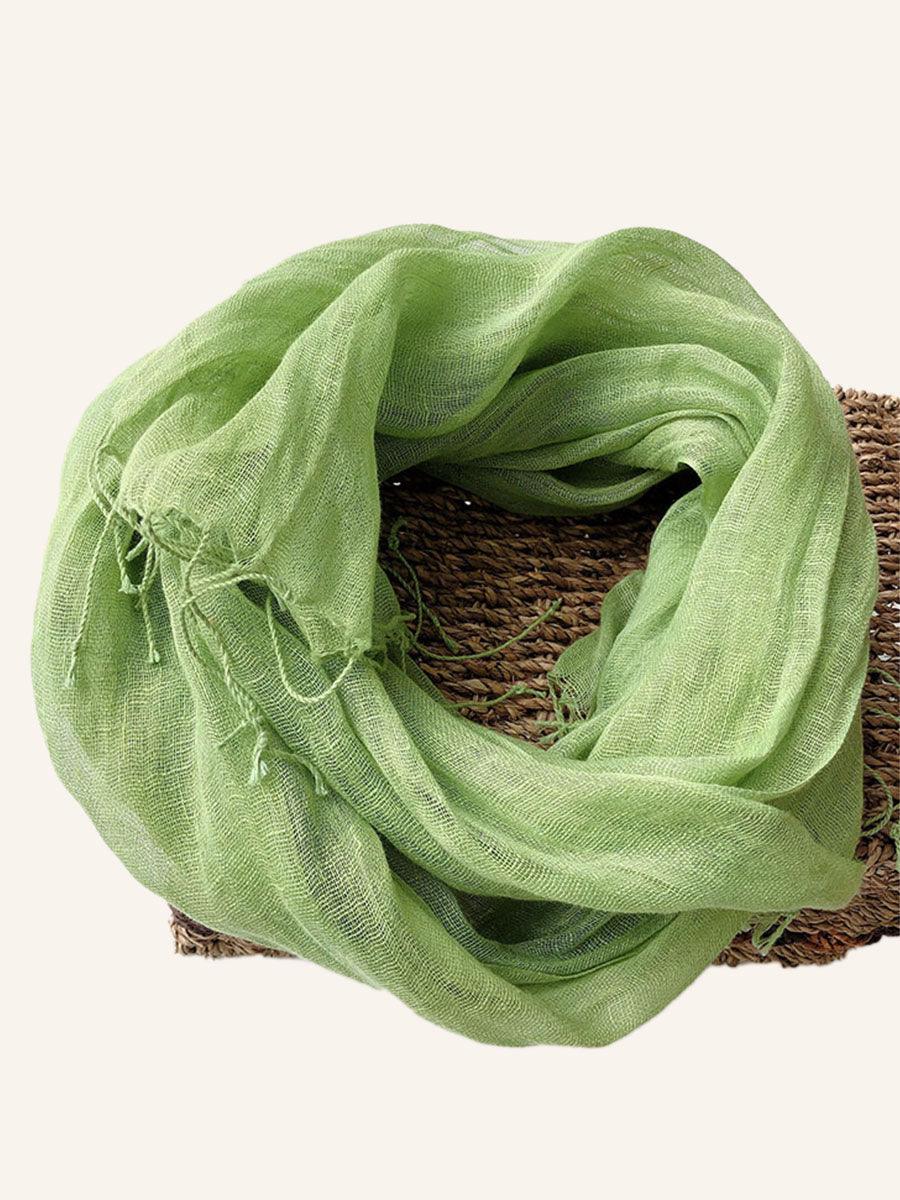 100% Linen Lightweight Solid Color Scarf BIANCA - Image 4