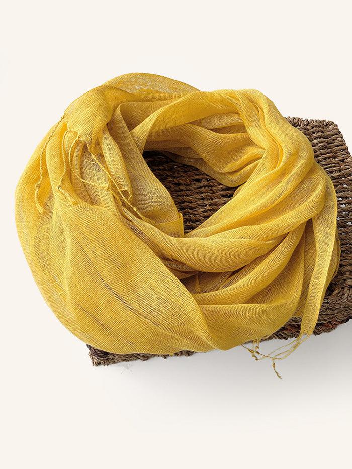 100% Linen Lightweight Solid Color Scarf BIANCA - Image 7