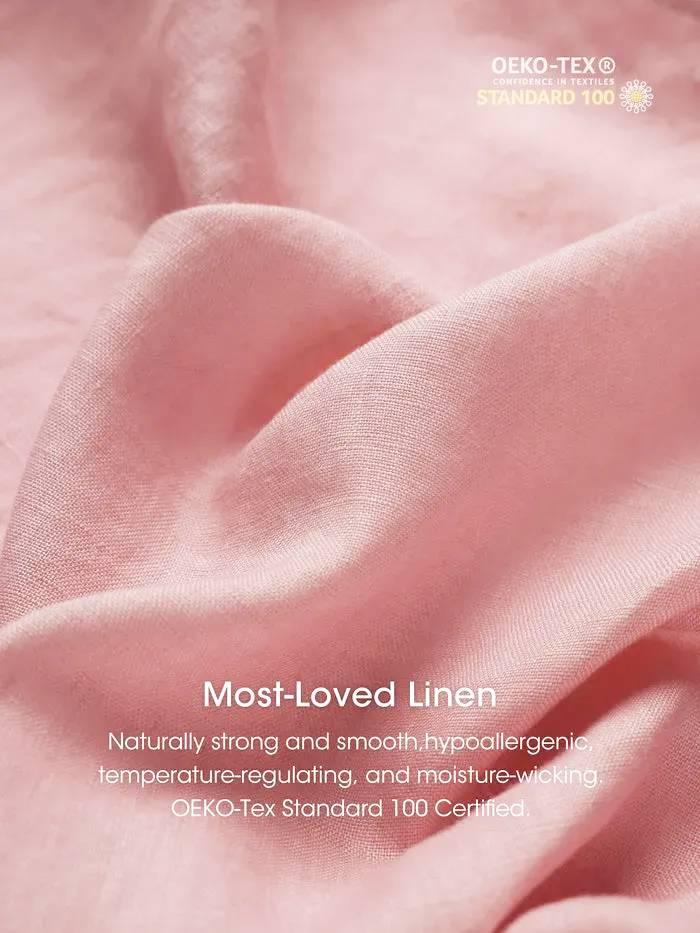 100% Linen Loose Fit Button Waist Gathered Maxi Dress LUNA - Image 14